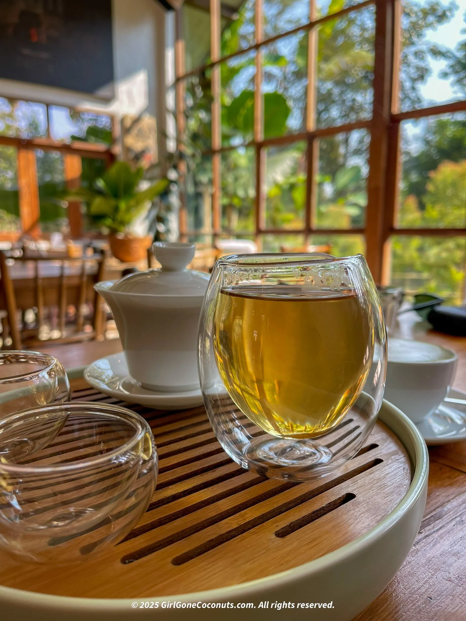 Free tea tasting at the Sawanbondin Tea House in Chiang Rai.
