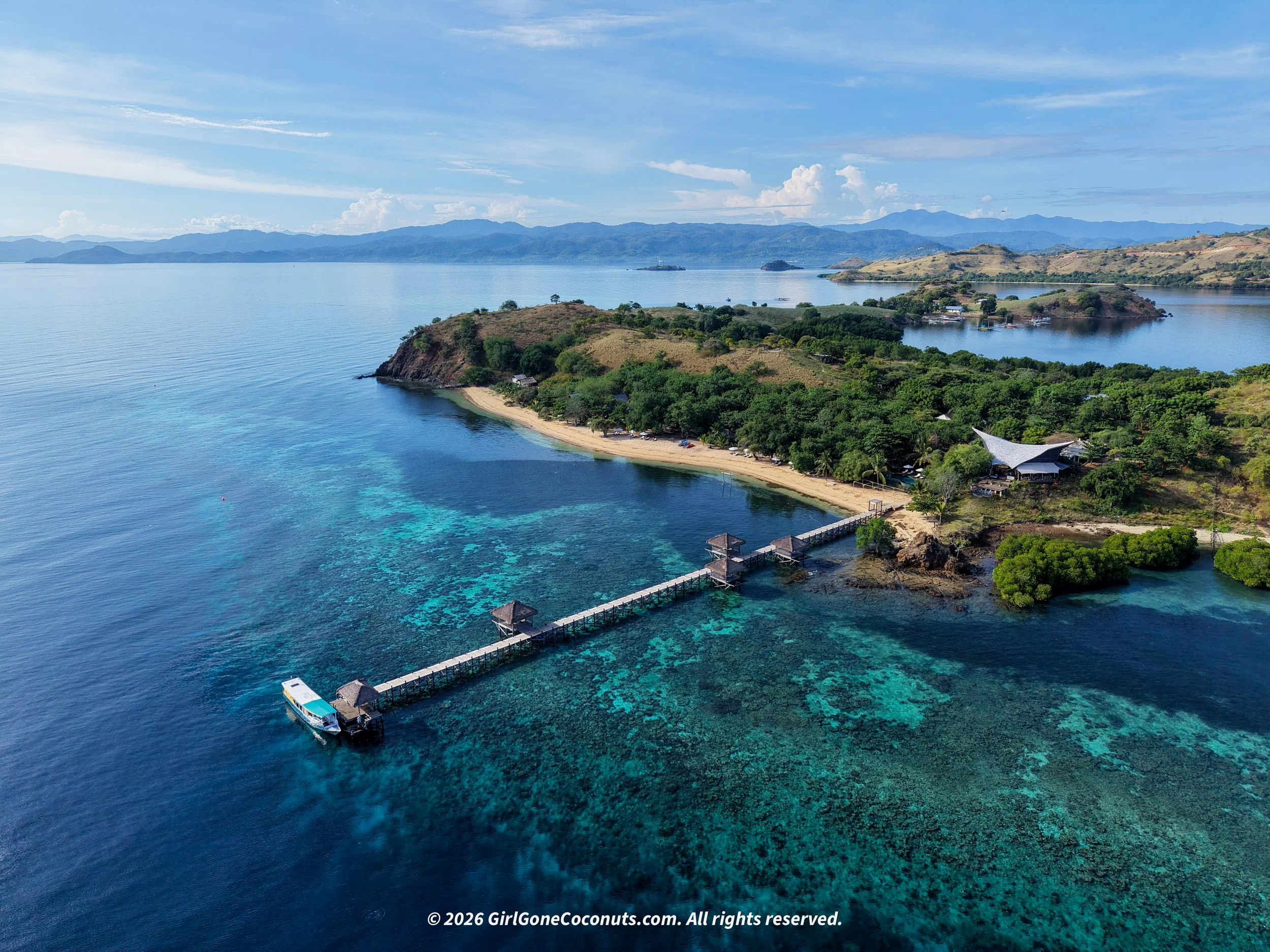 An aerial view of The Seraya Resort in Komodo.