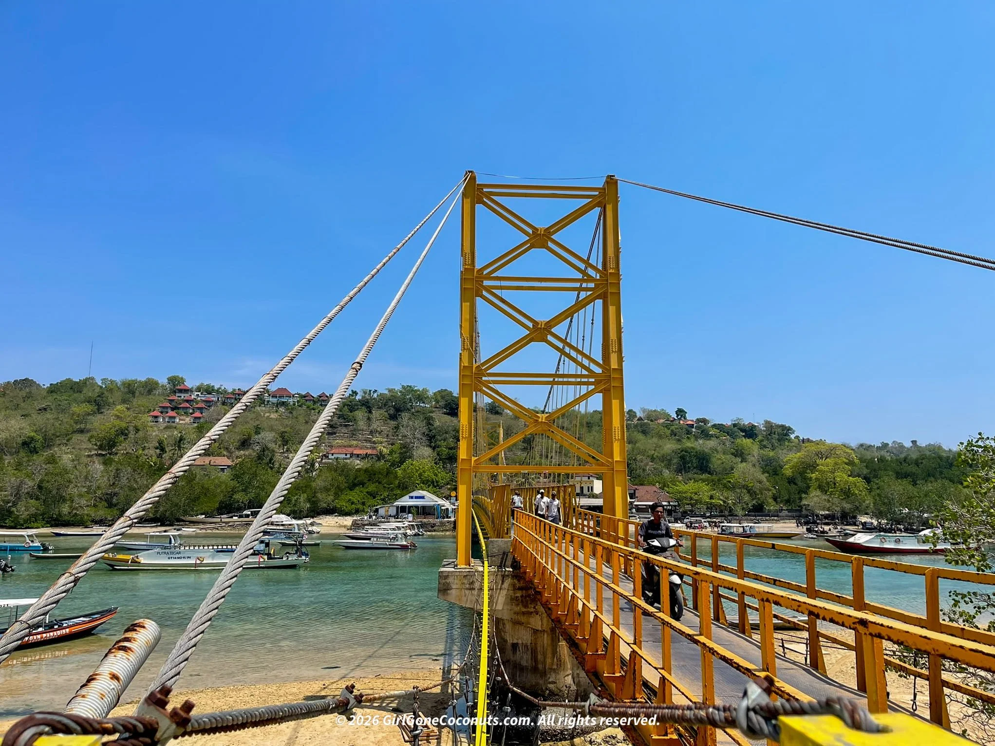 The iconic yellow bridge that connects Nusa Lembongan to Nusa Ceningan.