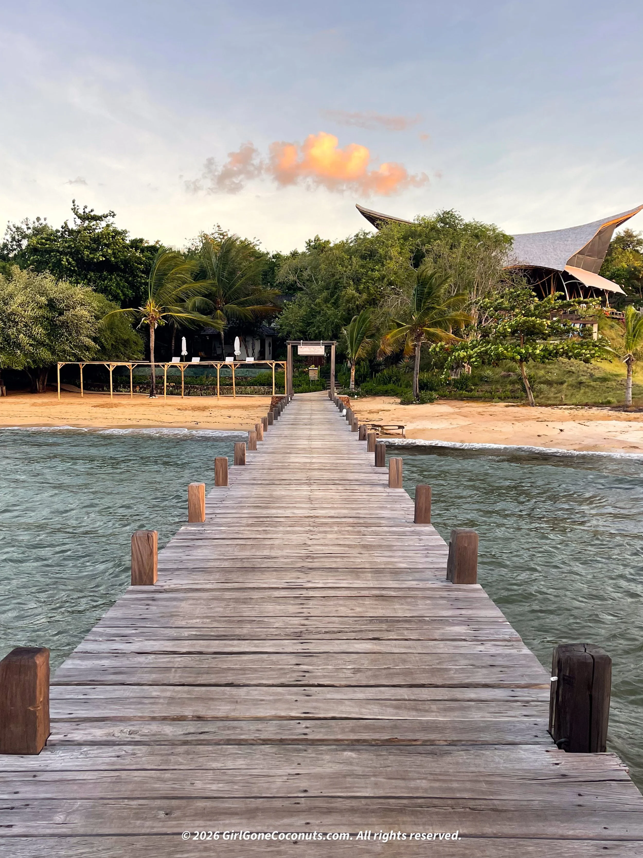 The Jetty and entrance to The Seraya Resort in Komodo.