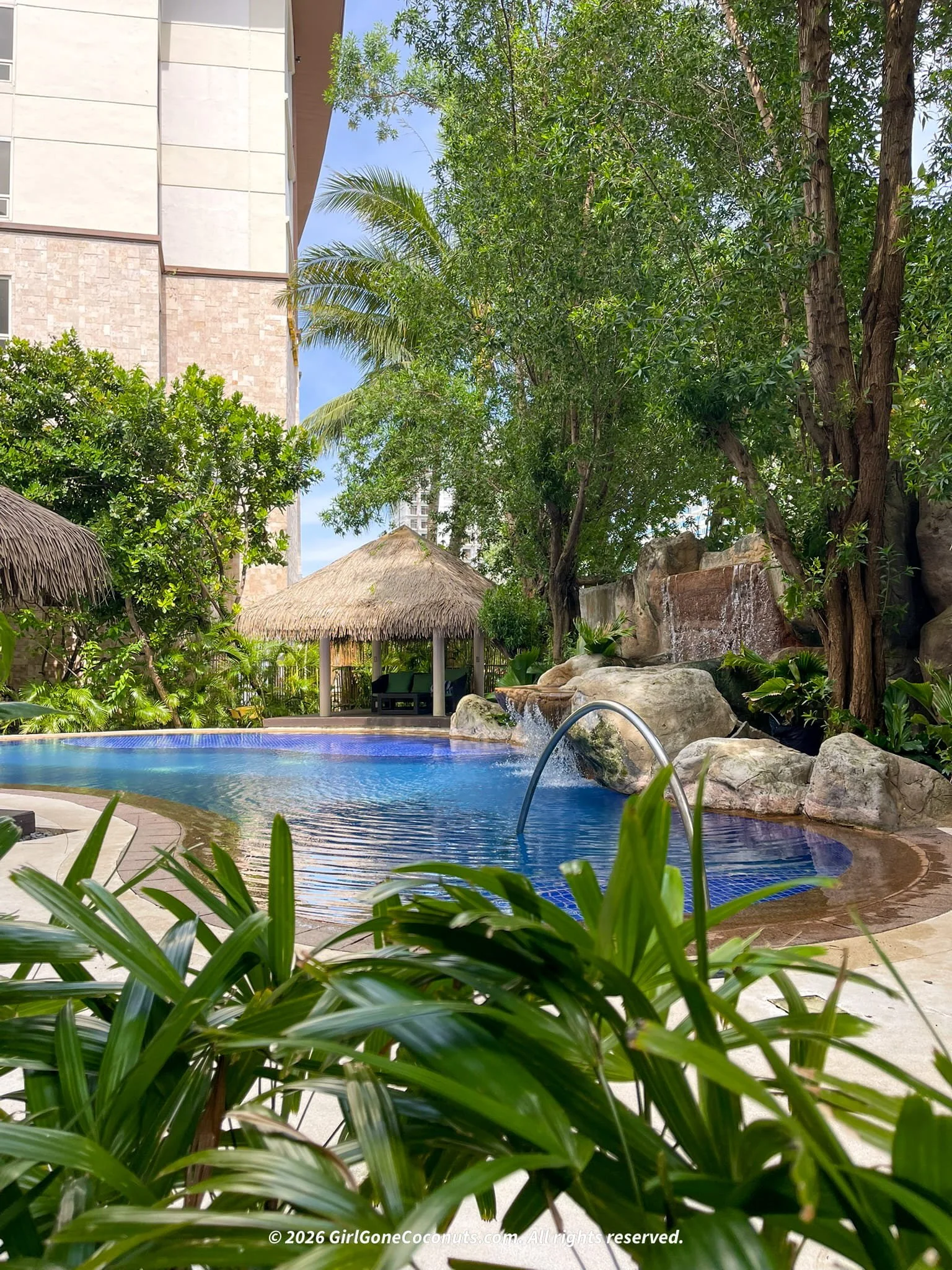 The shady pool at Dusit Thani Mactan Cebu.