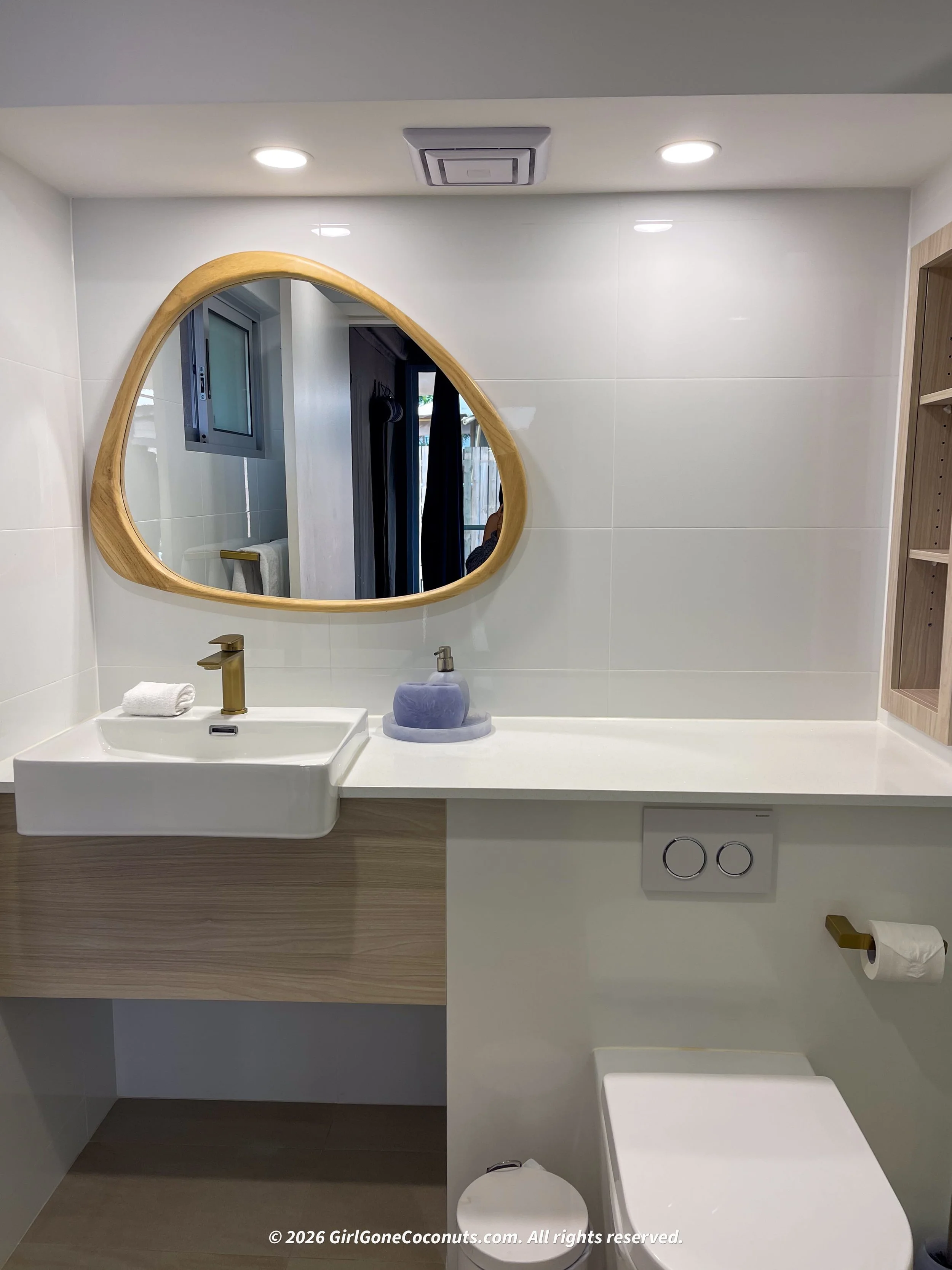 The Glamping Tent's bathroom at GKI Hideaway on Great Keppel Island.