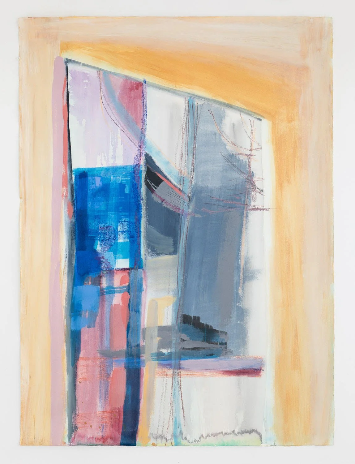 Blue Doorway, mixed media on paper, 107 cm x 79 cm