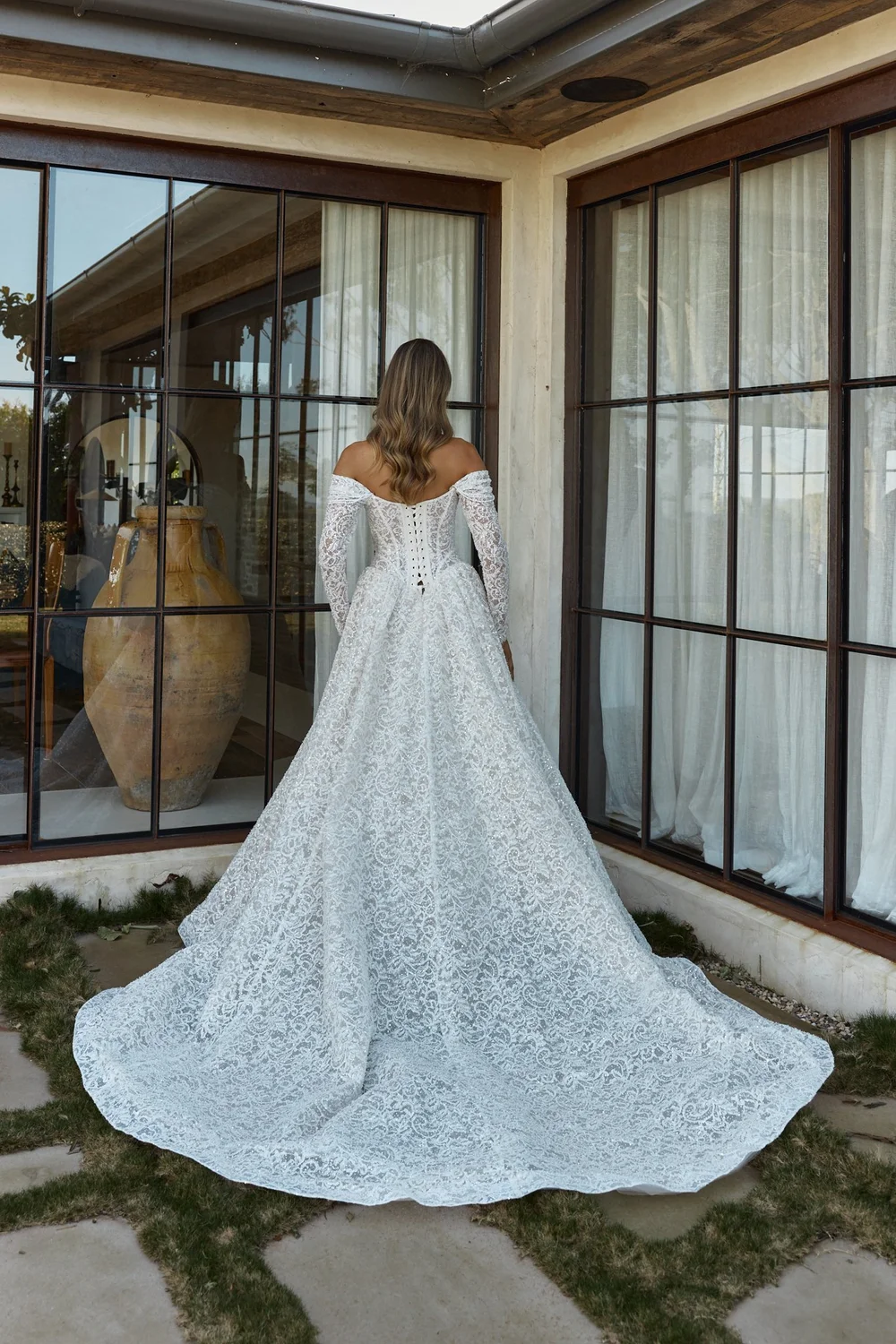 Brie by Maya Bella bridal. Lace sweet heart wedding dress with detachable  sleeves. A-Line lace bridal dress.  Bride + Winter