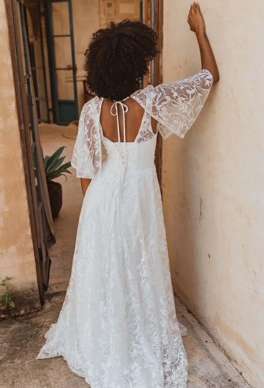 Naples Tania Olsen Wedding Dress With Lace Sleeve Affordable Lace Wedding  Dress  Bride + Winter