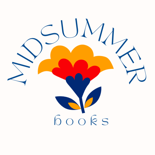 Midsummer Books with a flower logo