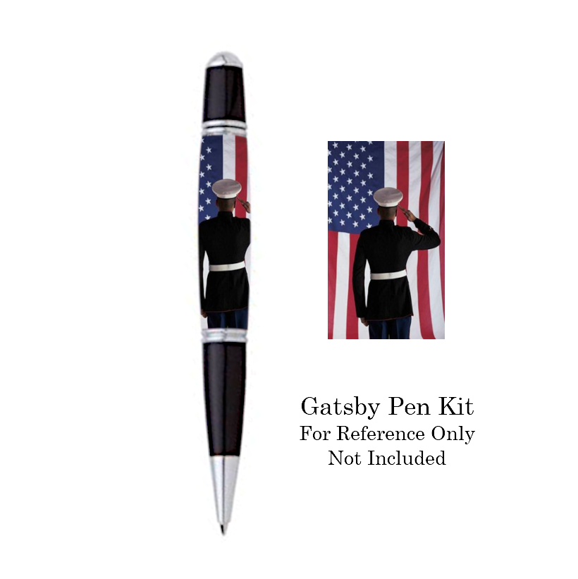 Saluting Marine Pen Blank #016