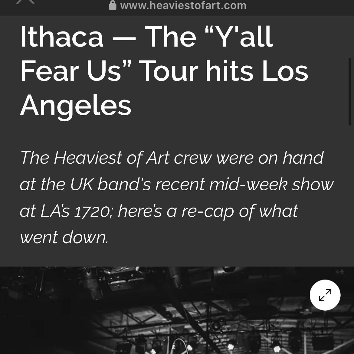Go to heaviestofart.com @heaviestofart to check out the write up of our show with @ithacaband at @1720warehouse - huge thanks to Rohan for the words and @bdgstills for the 📸