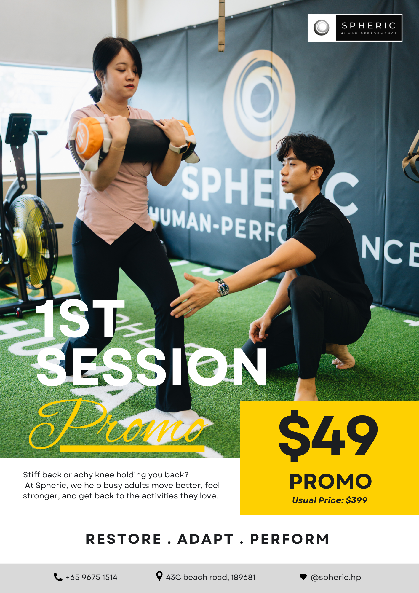 1st Promo In-Person Session Offer($49 instead of $399)
