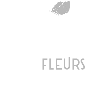 Logo avec deux feuilles et le mot "FLEURS" en dessous.