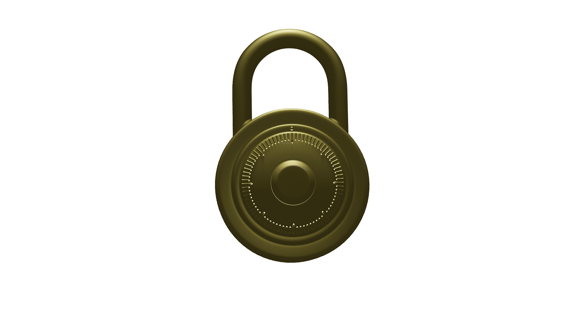 Gold combination padlock against a black background.