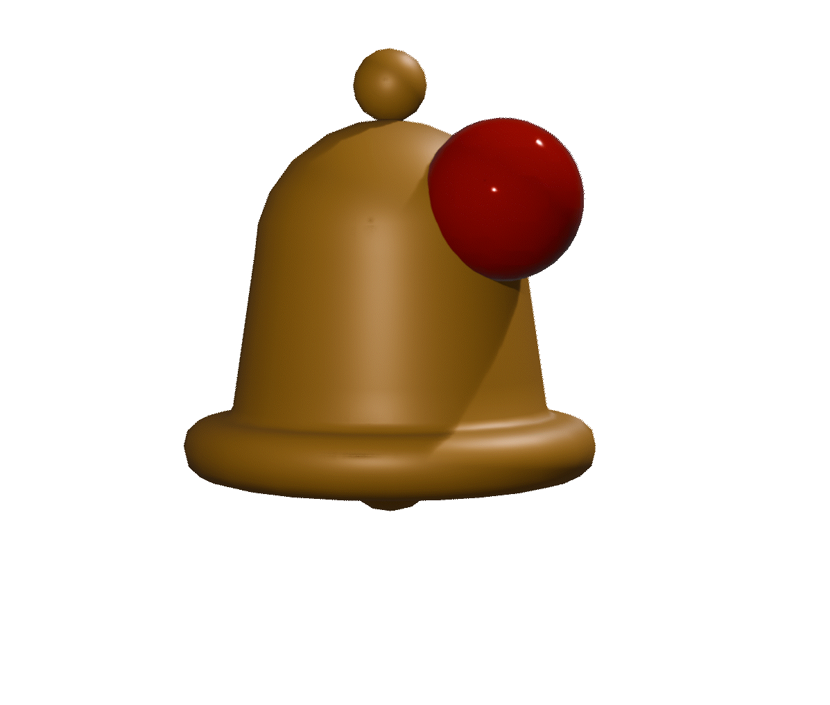 A 3D-rendered chess pawn with a red sphere attached to its side.