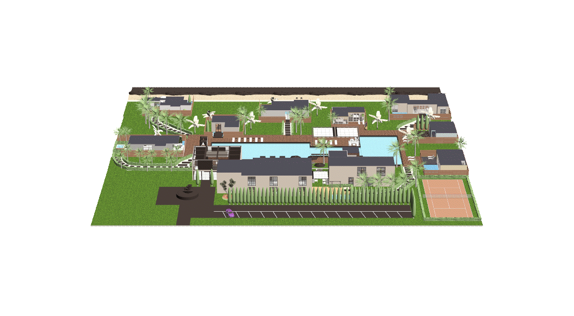 3d rotating animation luxury resort all-inclusive hotel blender motion graphic, athens greece digital design creative marketing agency