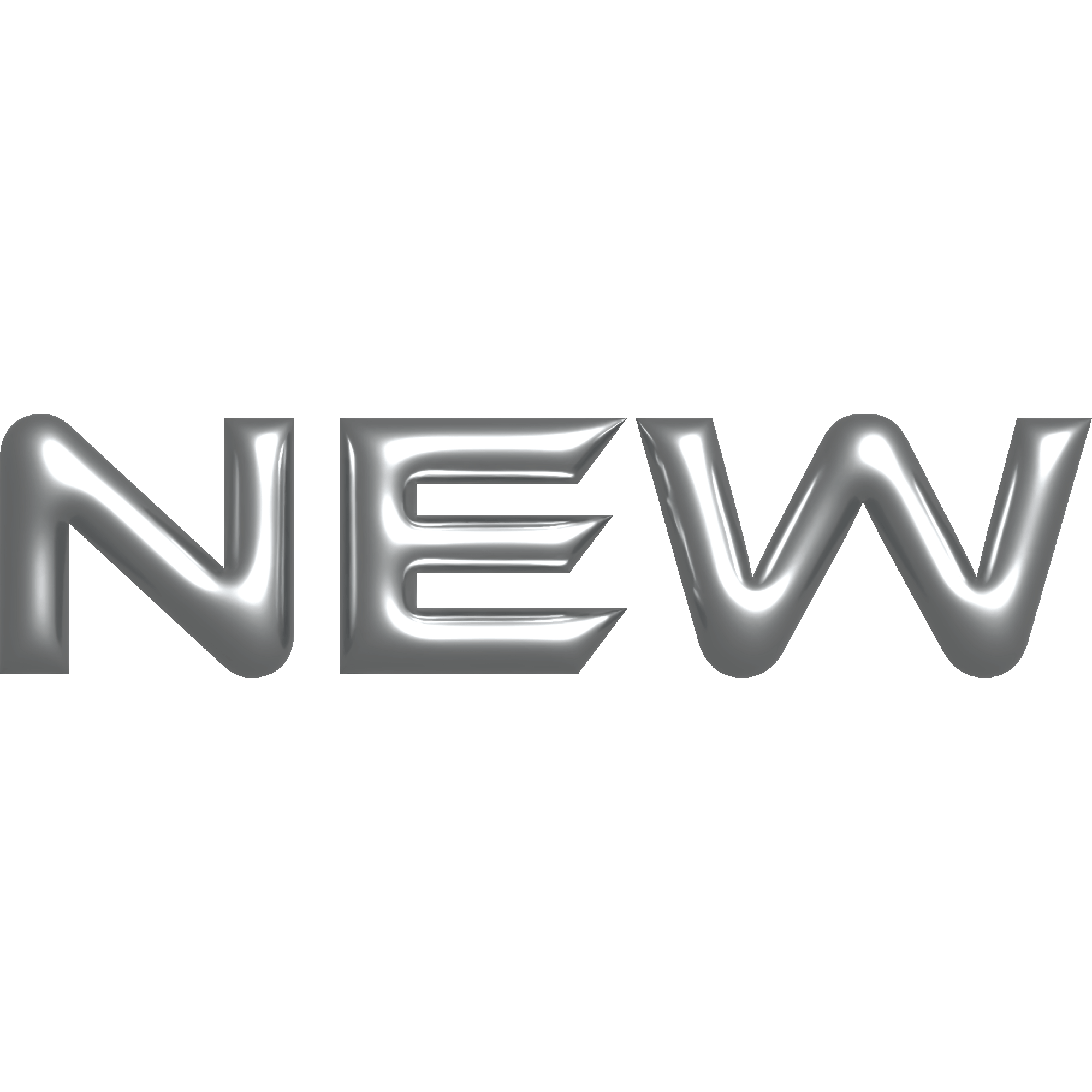 Silver metallic 3D text spelling 'NEW DRIP' .  Untitled Folders Techwear, branded sticker available on GIPHY