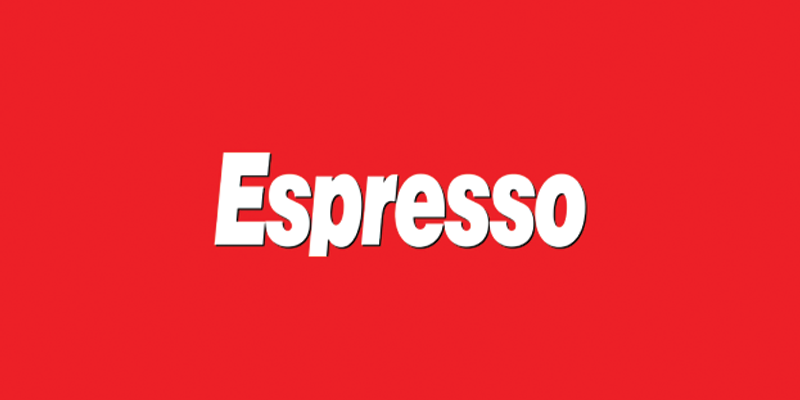 Red background with the word 'Espresso' in large white bold font.