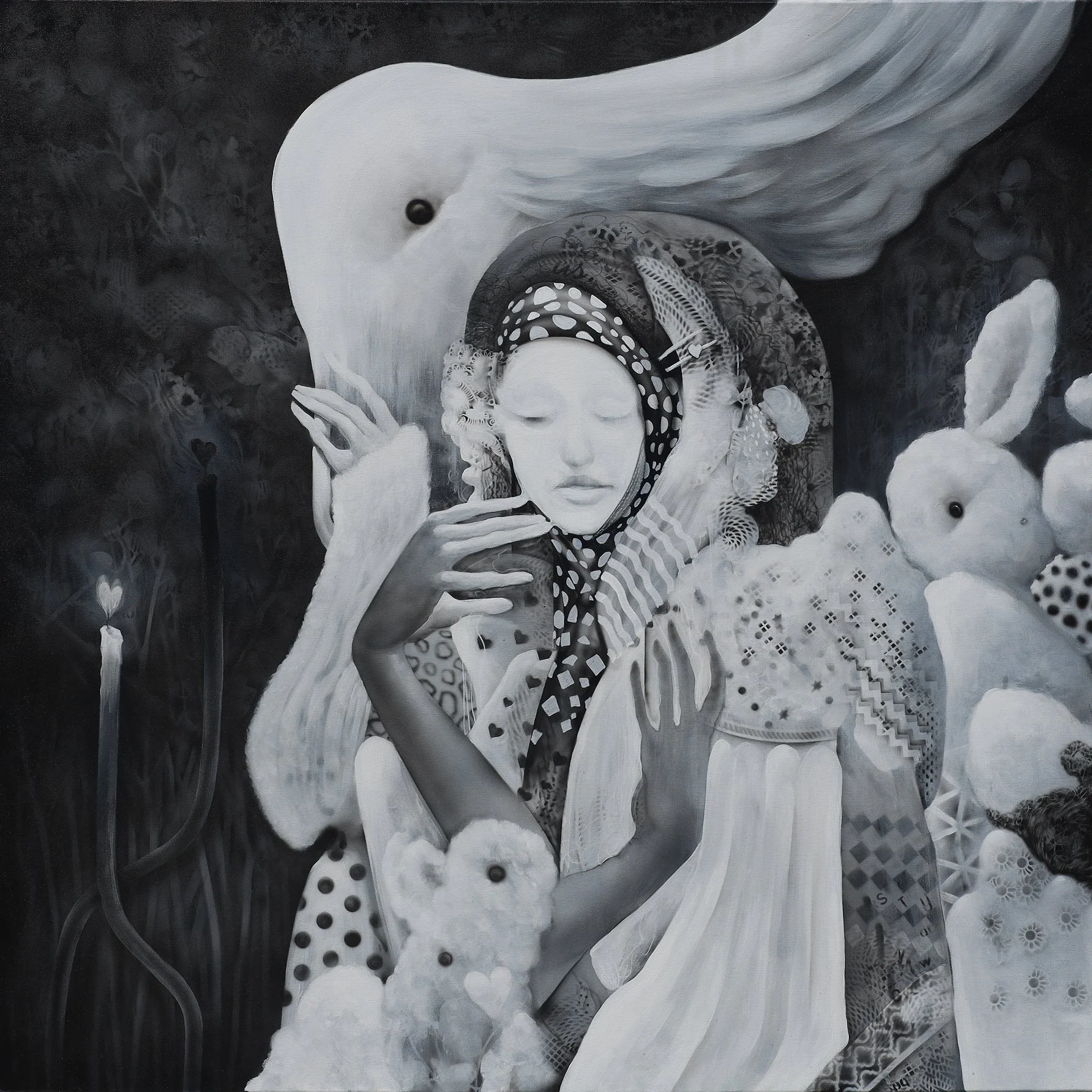 Noaptea Sanzienelor / acrylic on canvas / 100 x 100 cm / 2026