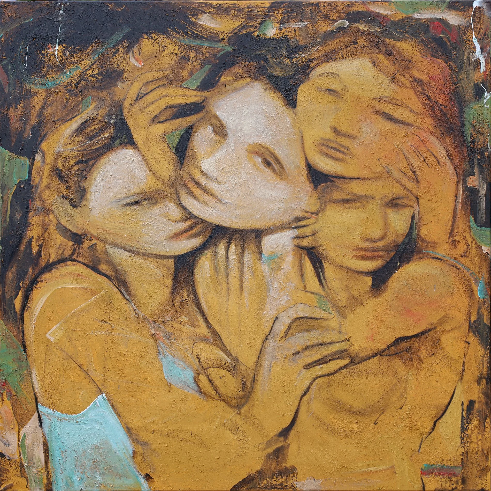 100 x 100cm /  sawdust and oil on canvas / 2026
