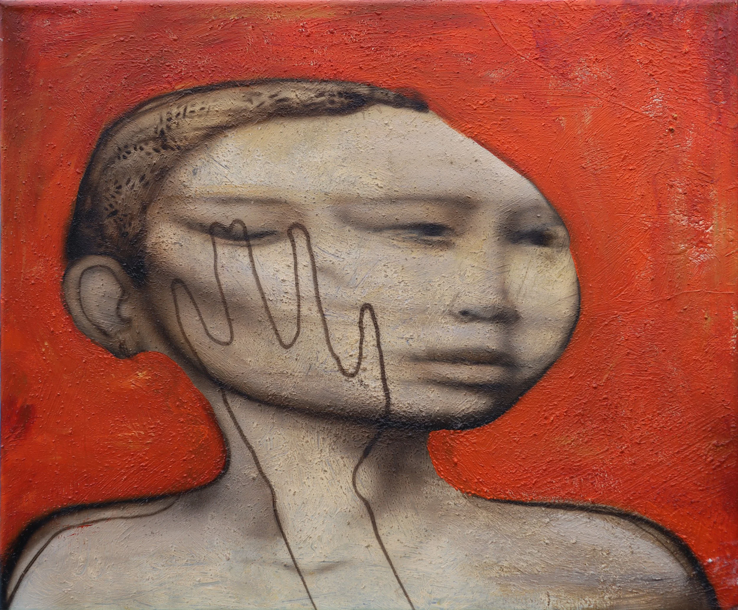 40 x 40cm /  sawdust and acrylic on canvas / 2026