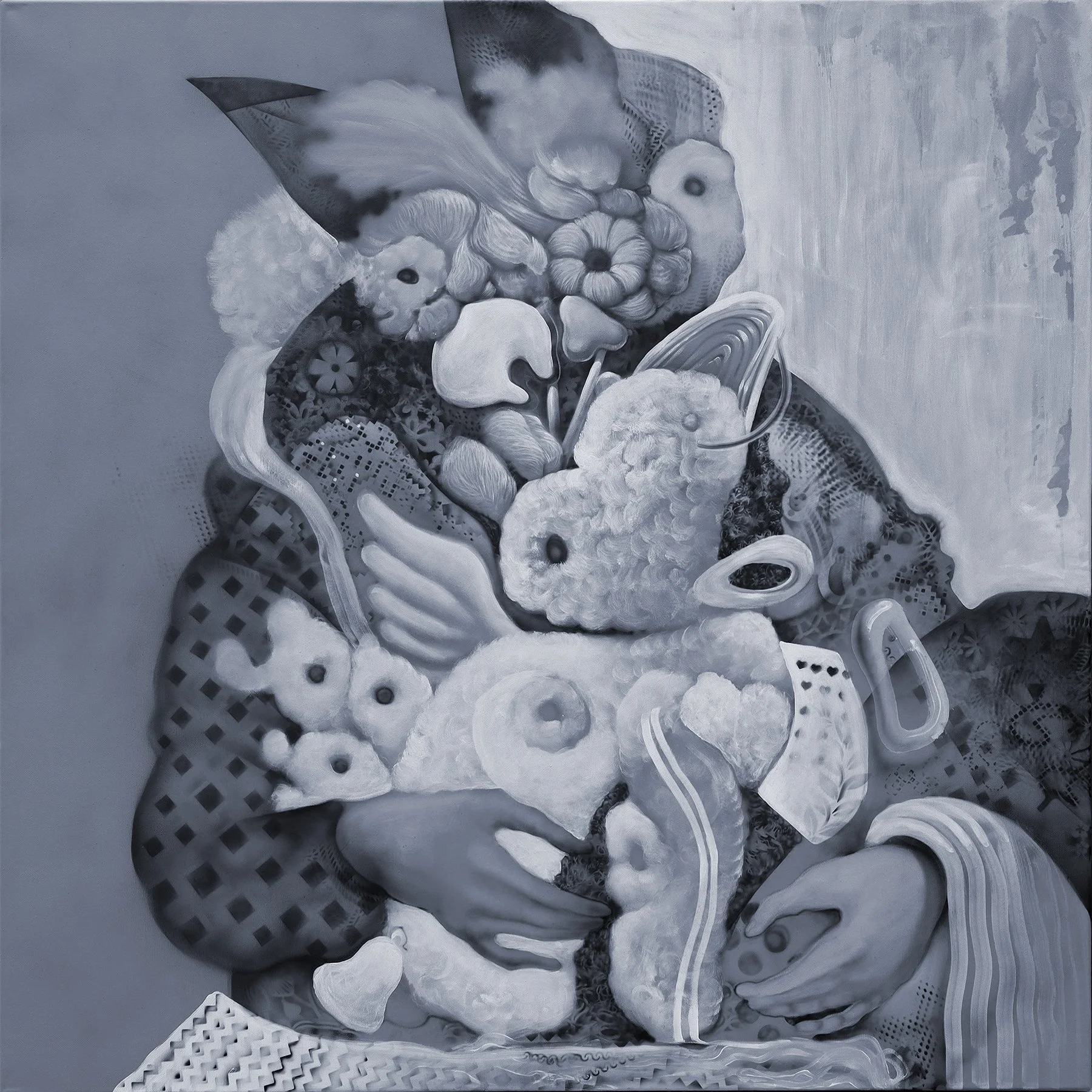 Assembly / acrylic on canvas / 100 x 100 cm / 2026
