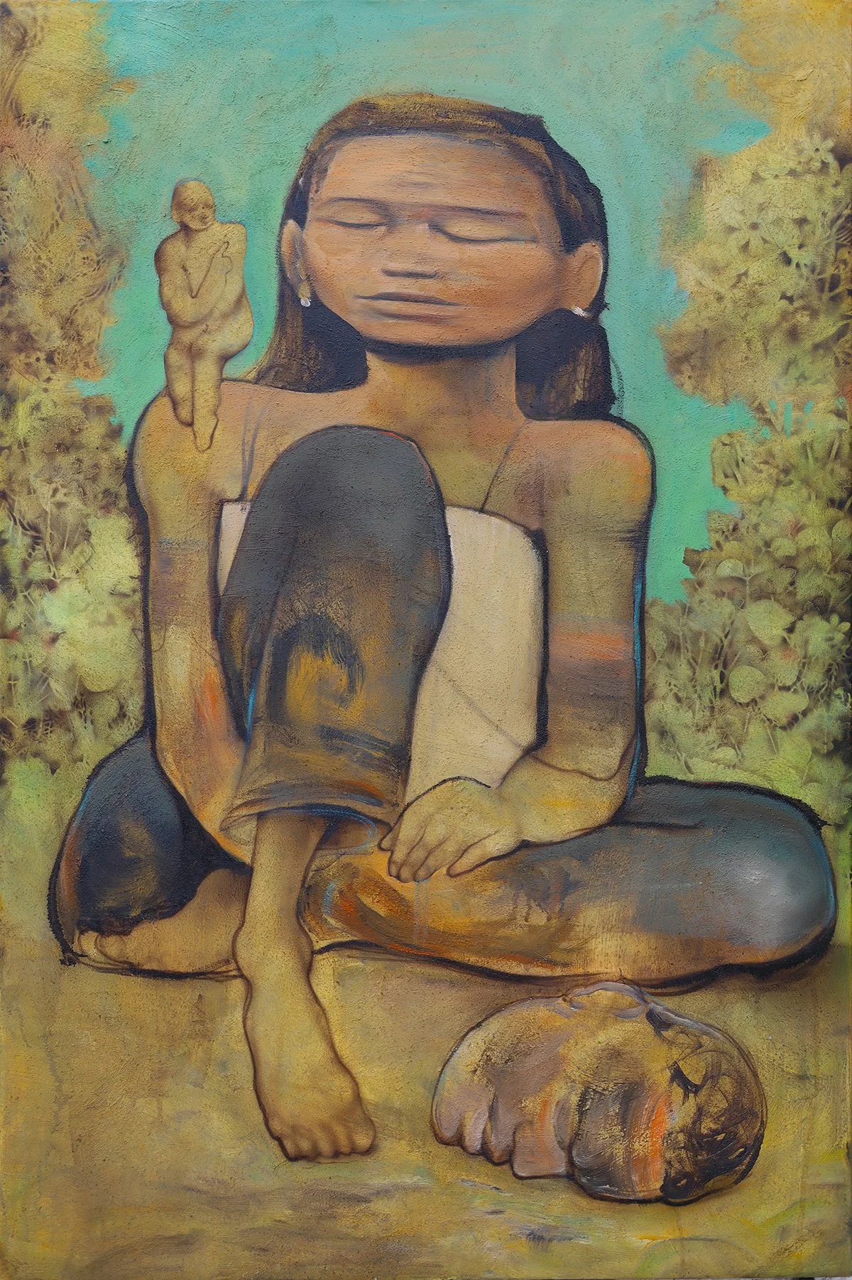 80 x 100cm /  sawdust and acrylic on canvas / 2026
