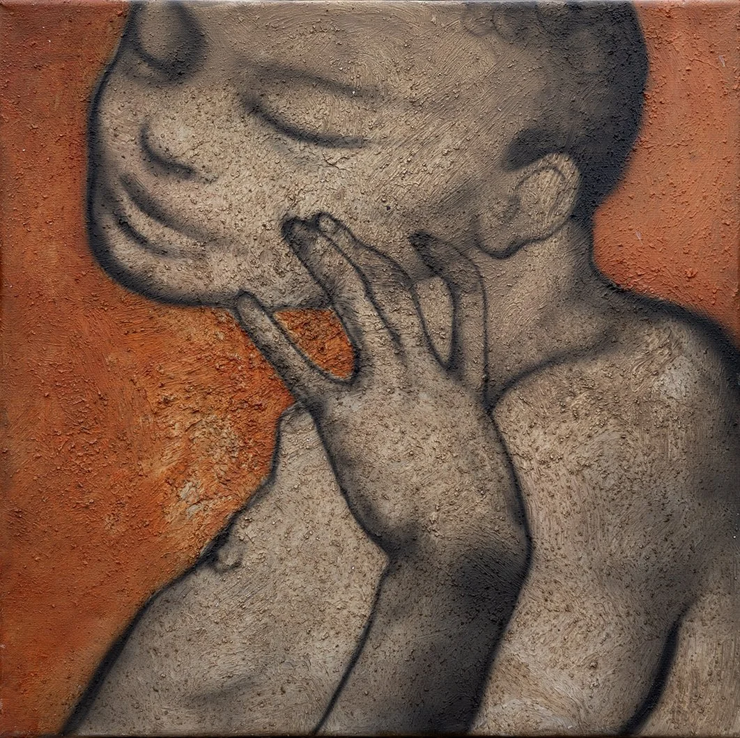 40 x 40cm / sawdust and acrylic on canvas / 2026