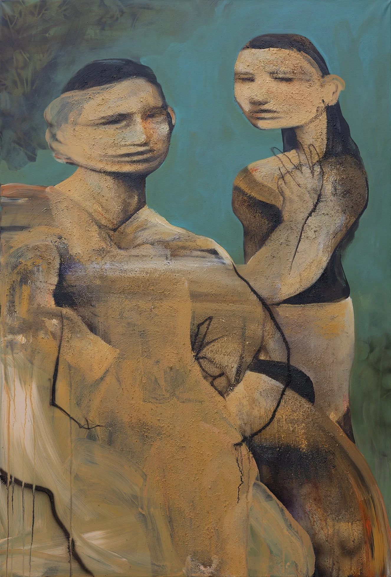 80 x 100cm /  sawdust and acrylic on canvas / 2026