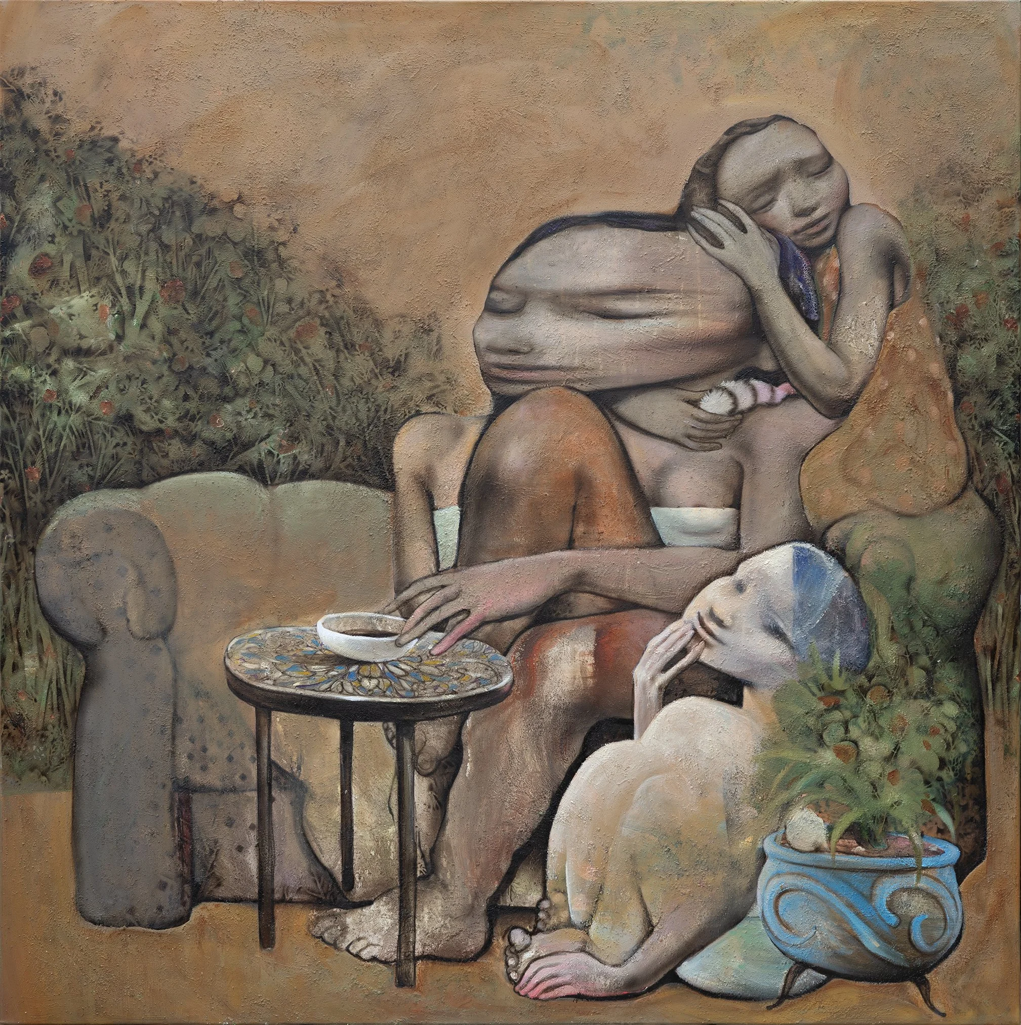 140 x 140cm /  sawdust and acrylic on canvas / 2026