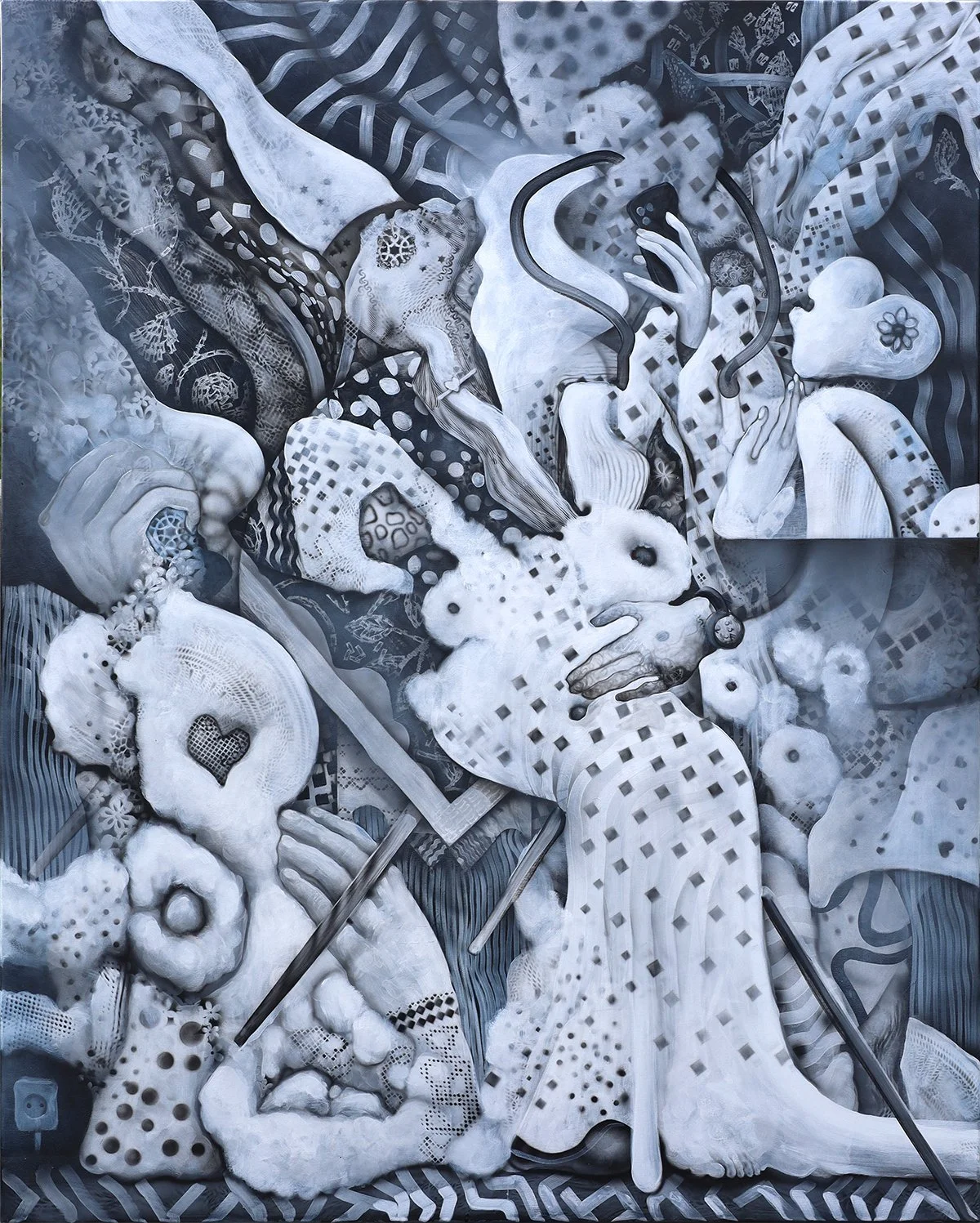 Turning ring lights / 120 x 150 cm / acrylic on canvas / 2026