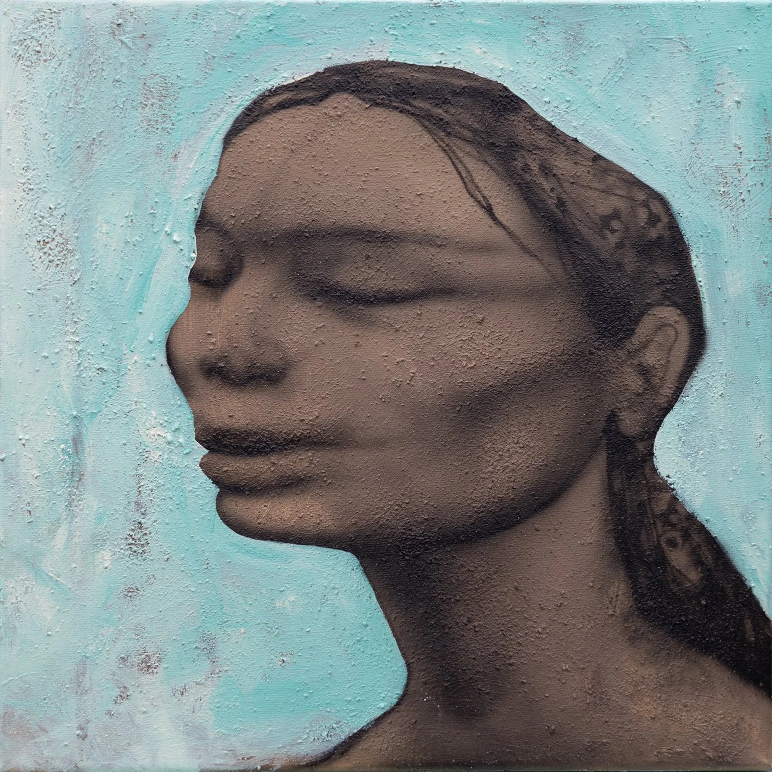40 x 40cm /  sawdust and acrylic on canvas / 2026