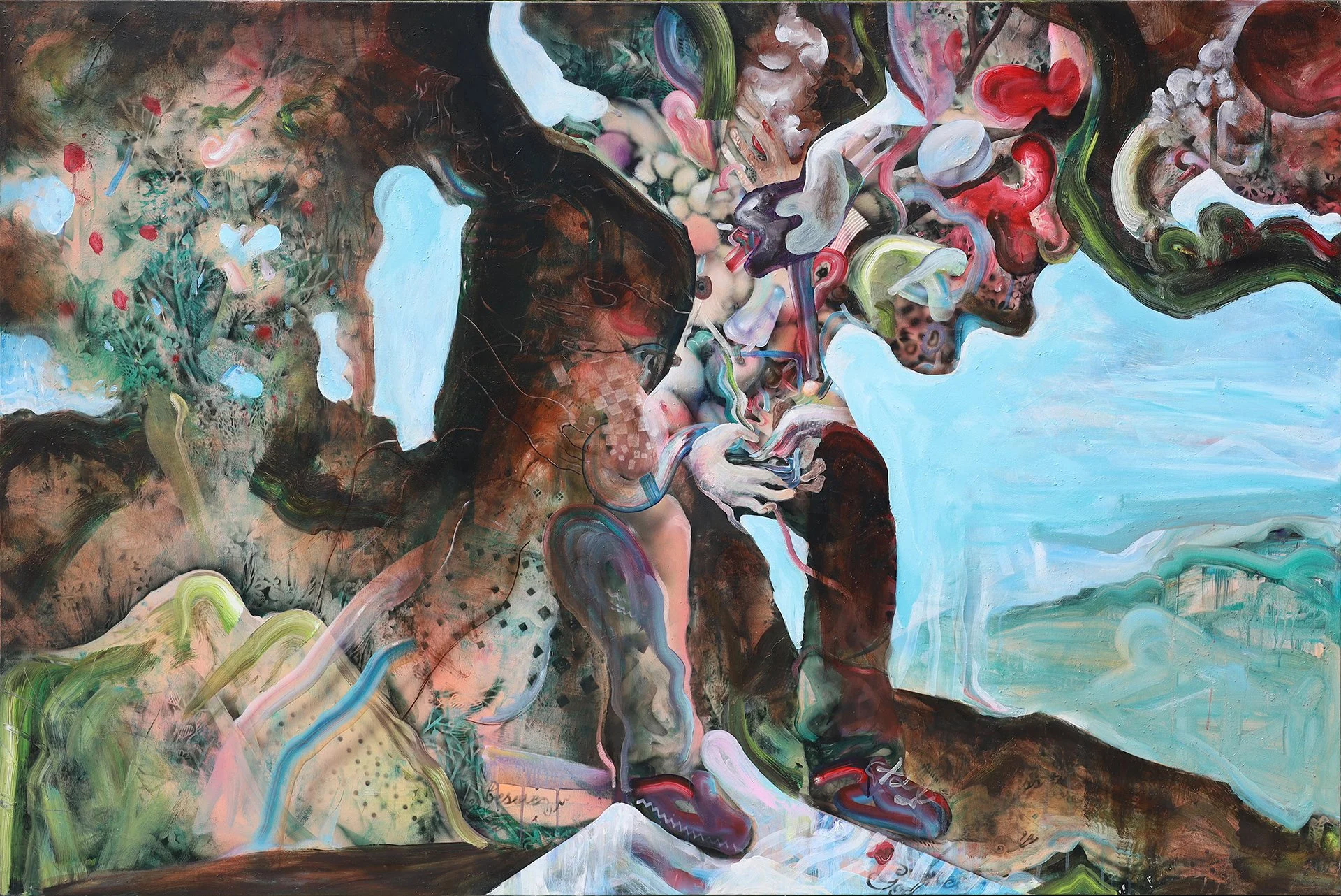 Scrolling in the Garden of Eden / 120 x  180 cm / acrylic on canvas / 2026 