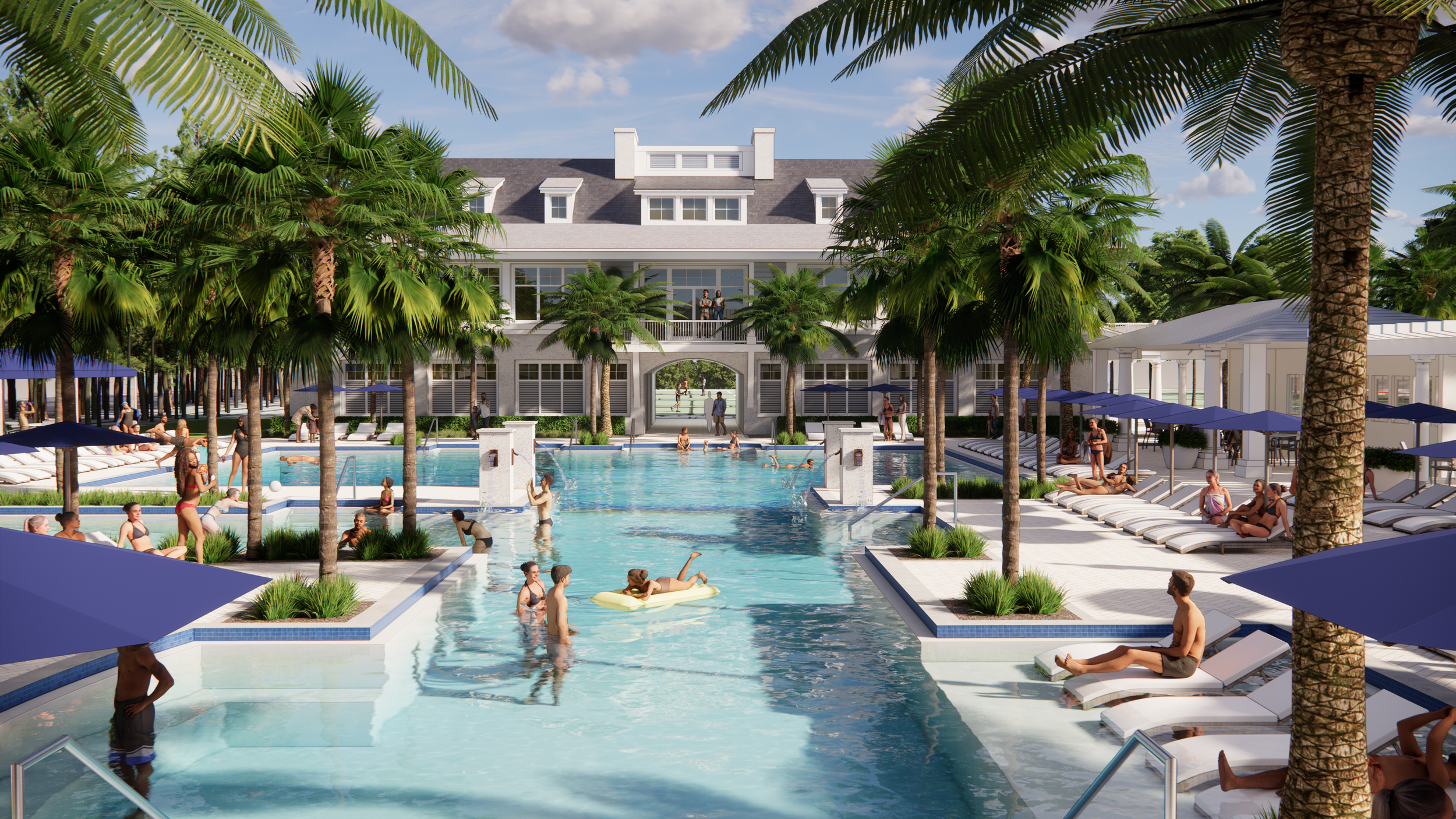 View from the Jacksonville Golf and Country Club bar and grill facing the new wellness center.