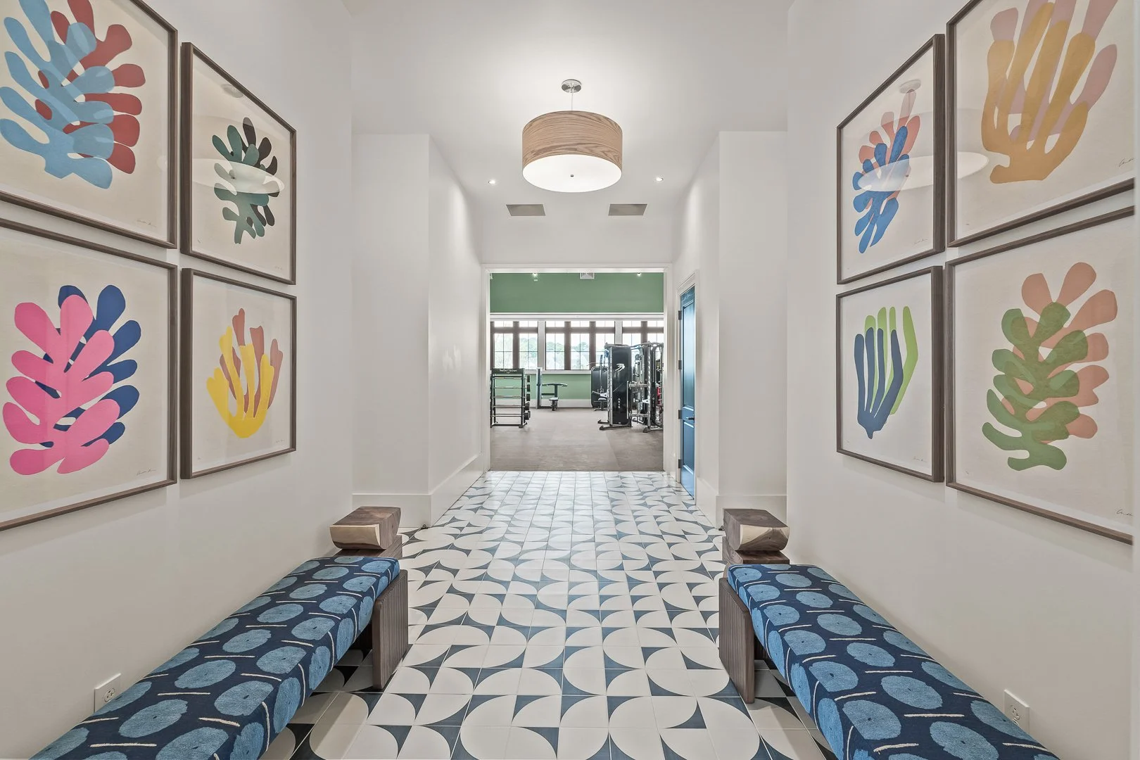 Transition hallway to the wellness building at Grande Dunes North Amenity Center