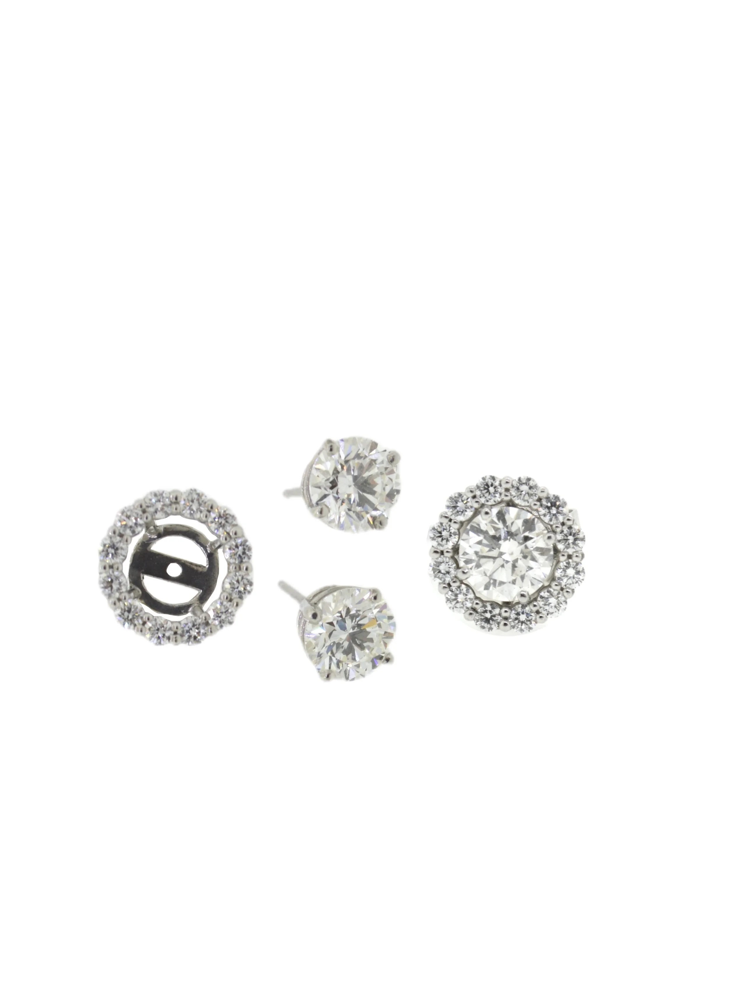 Platinum and Diamond Earring Jackets