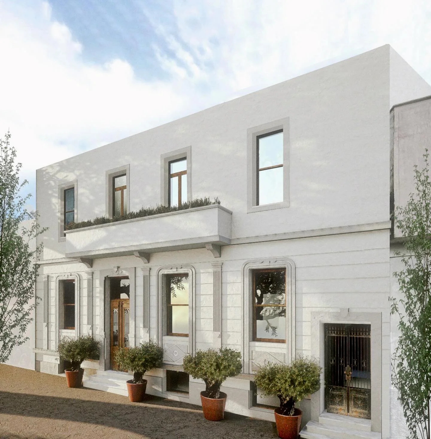 For sale: Detached building of 310.60 sqm in Gazi, originally built in 1932, with a 37 sqm courtyard. It includes a basement, ground floor, and an added first floor. The structure was renovated with a new foundation and reinforced concrete frame, bas