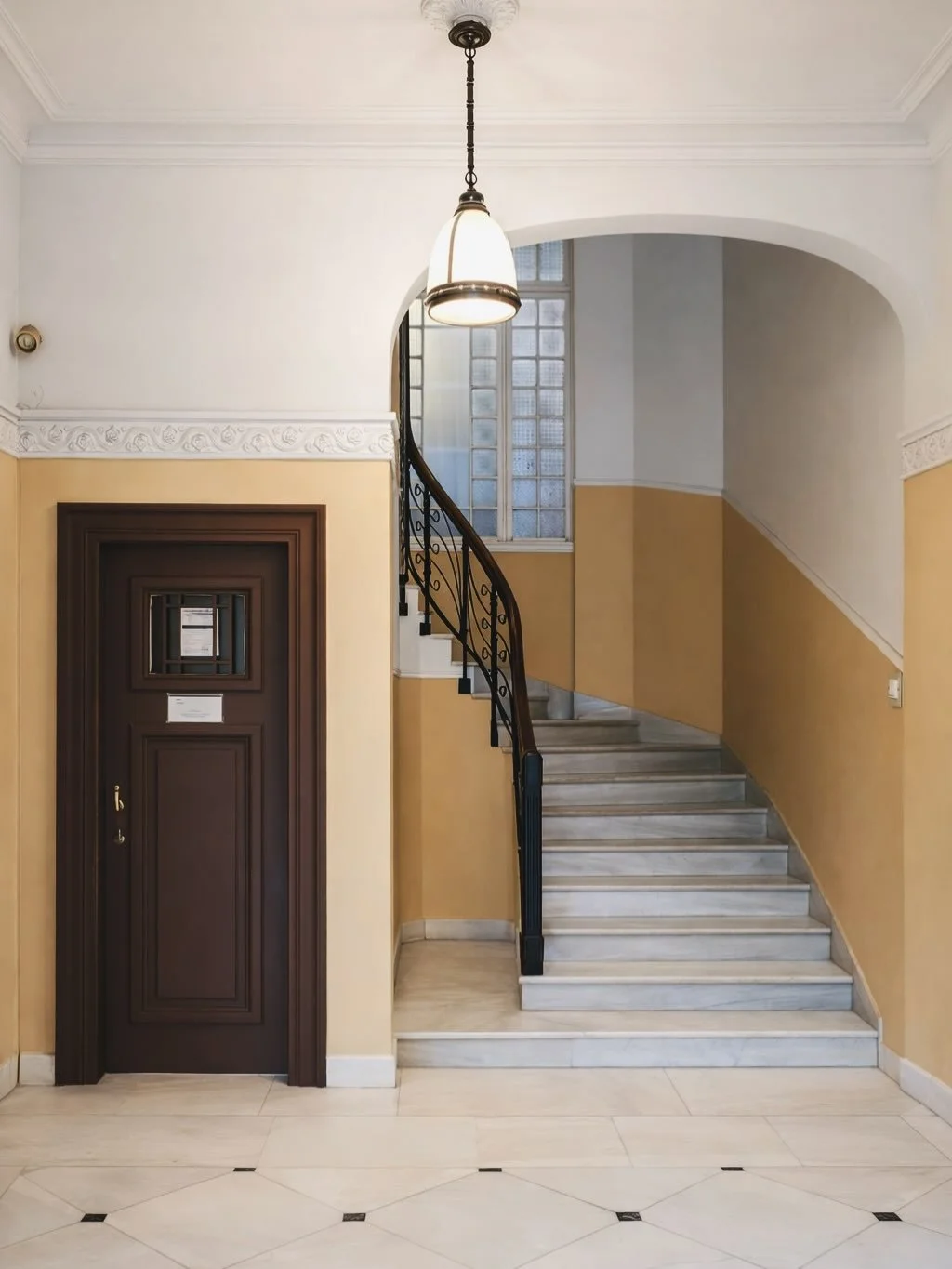 For sale: 71 sqm corner apartment in a building designed by architect Konstantinos Kitsikis and built in 1922, on Vasilissis Sofias Avenue, Kolonaki side. Located on the 6th floor and arranged on two levels. Roof-level residence (elevator to the 5th 