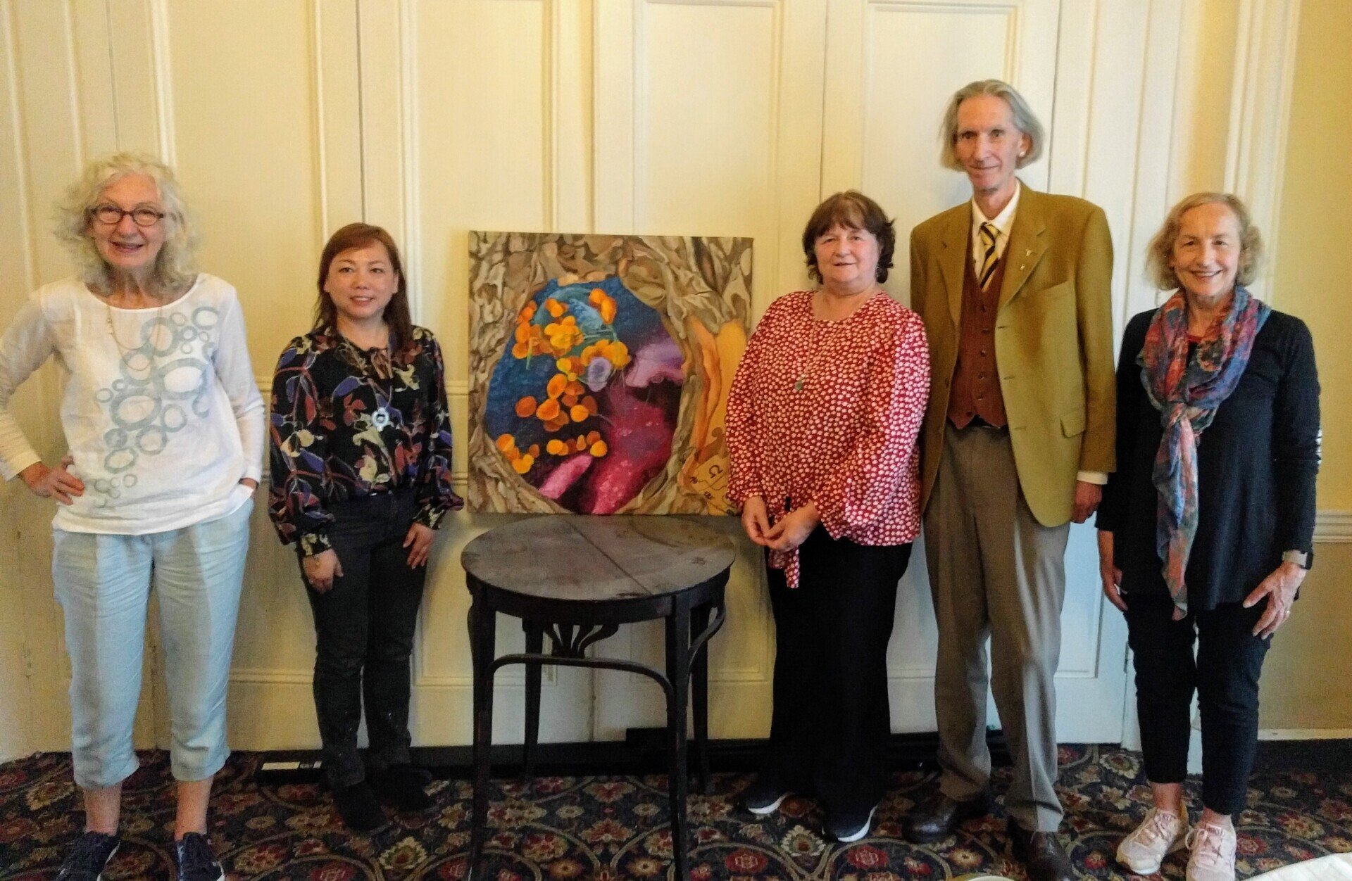 Lijuan McQuillan the recipient of the Contemporary Irish Art Society purchase award with Louise Fitzpatrick, Angel Loughrey, Tony Strickland and Mary Pavlides