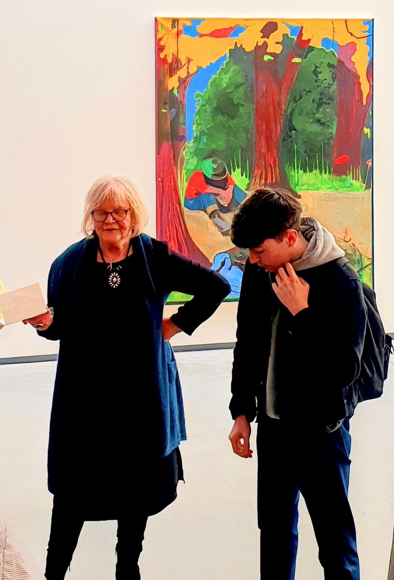 CIAS Council member Brigid Connaughton with the Artist Daniel Coleman at the Mac Belfast