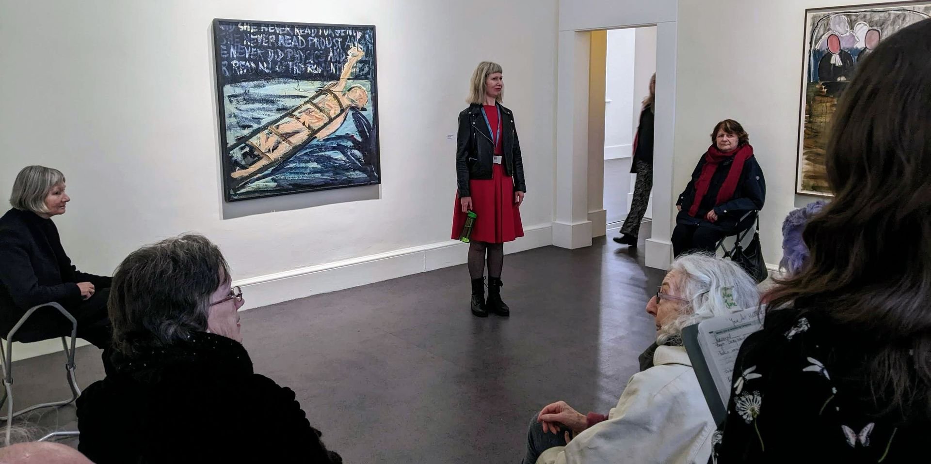 CIAS members with guide Trish Brennan at the Patricia Hurl exhibition Irish Gothic at IMMA, April 2023