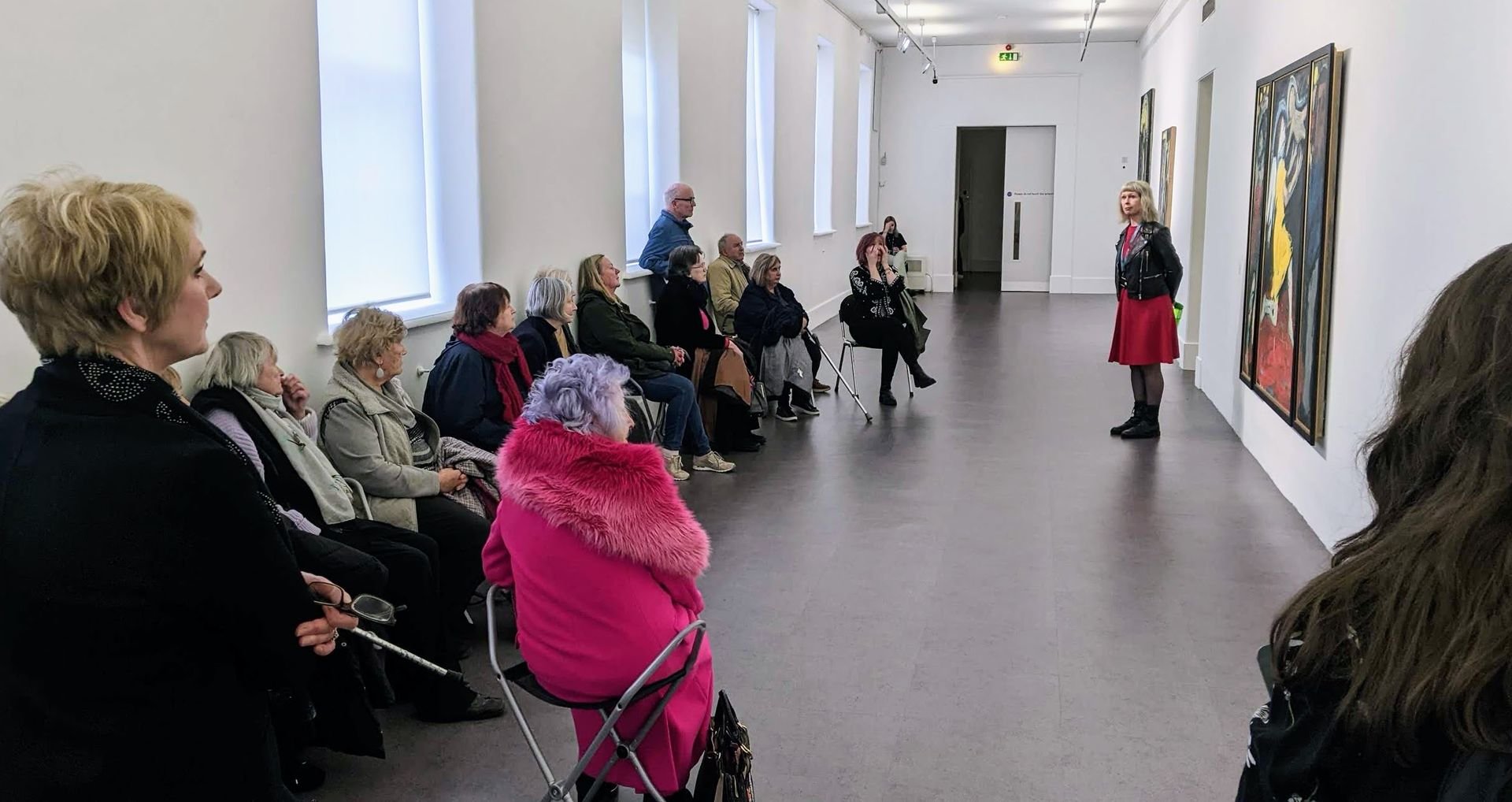 CIAS members with guide Trish Brennan at the Patricia Hurl exhibition Irish Gothic at IMMA, April 2023