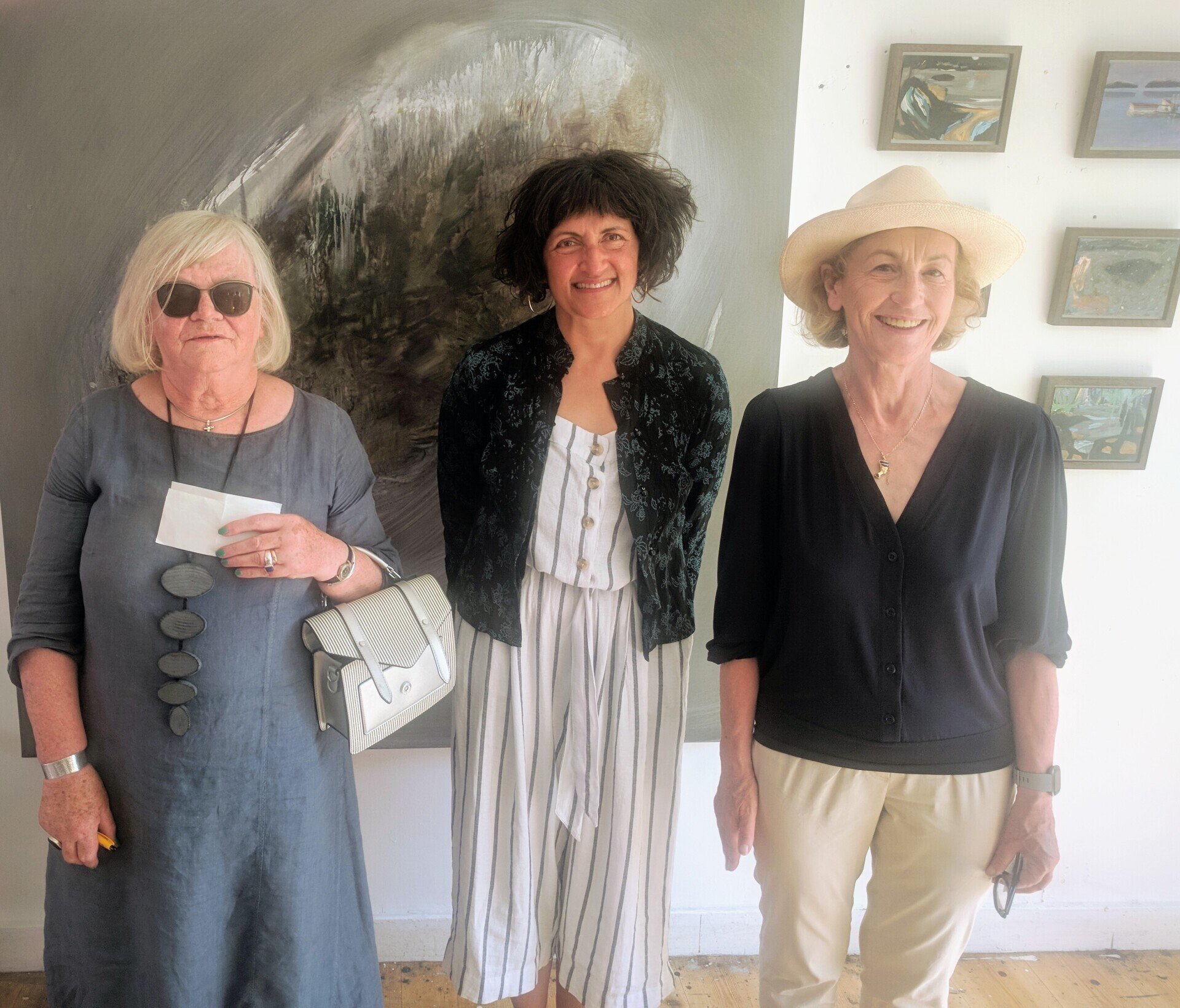 Brigid Connaughton, Artist Michelle Boyle and Mary Pavildes on the visit to Michelle's studio