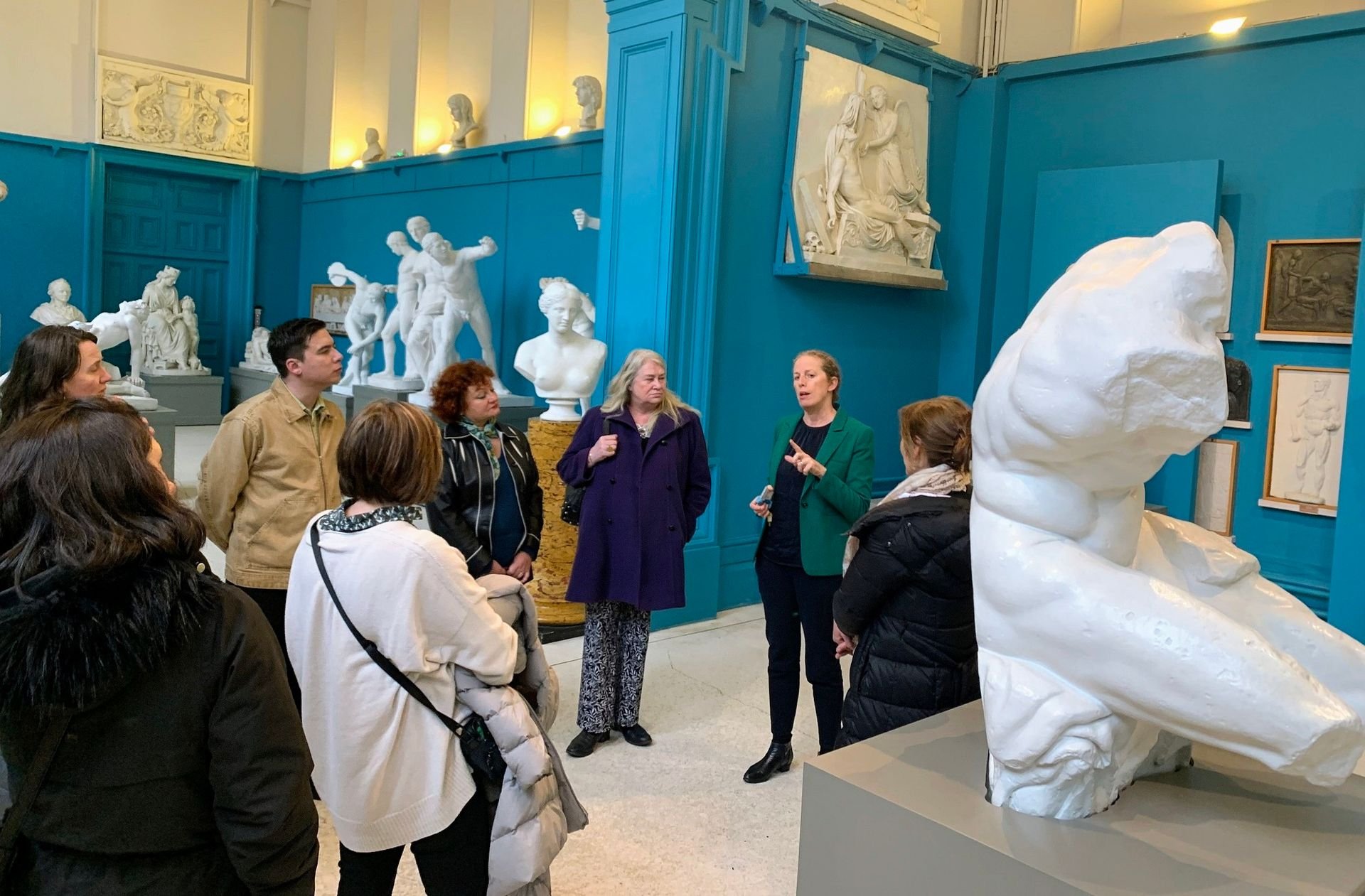 CIAS members at the Crawford Gallery, Cork with the Director of the gallery, Mary McCarthy. February 2023