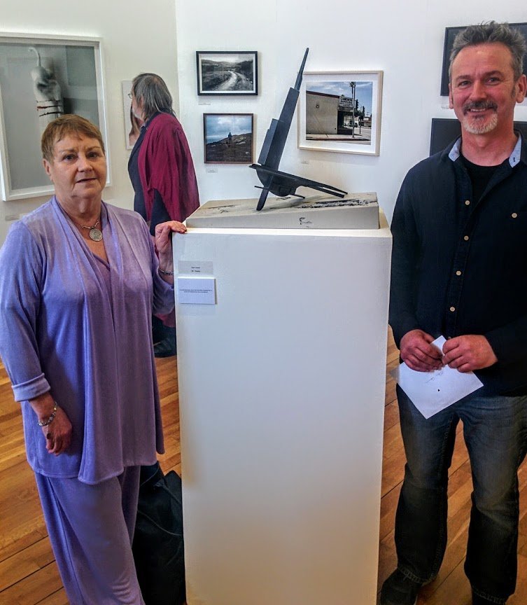 Mary Tuohy, CIAS Chairwoman, with Don Cronin - recipient of the CIAS Award at the RHA Annual Exhibition, 2018