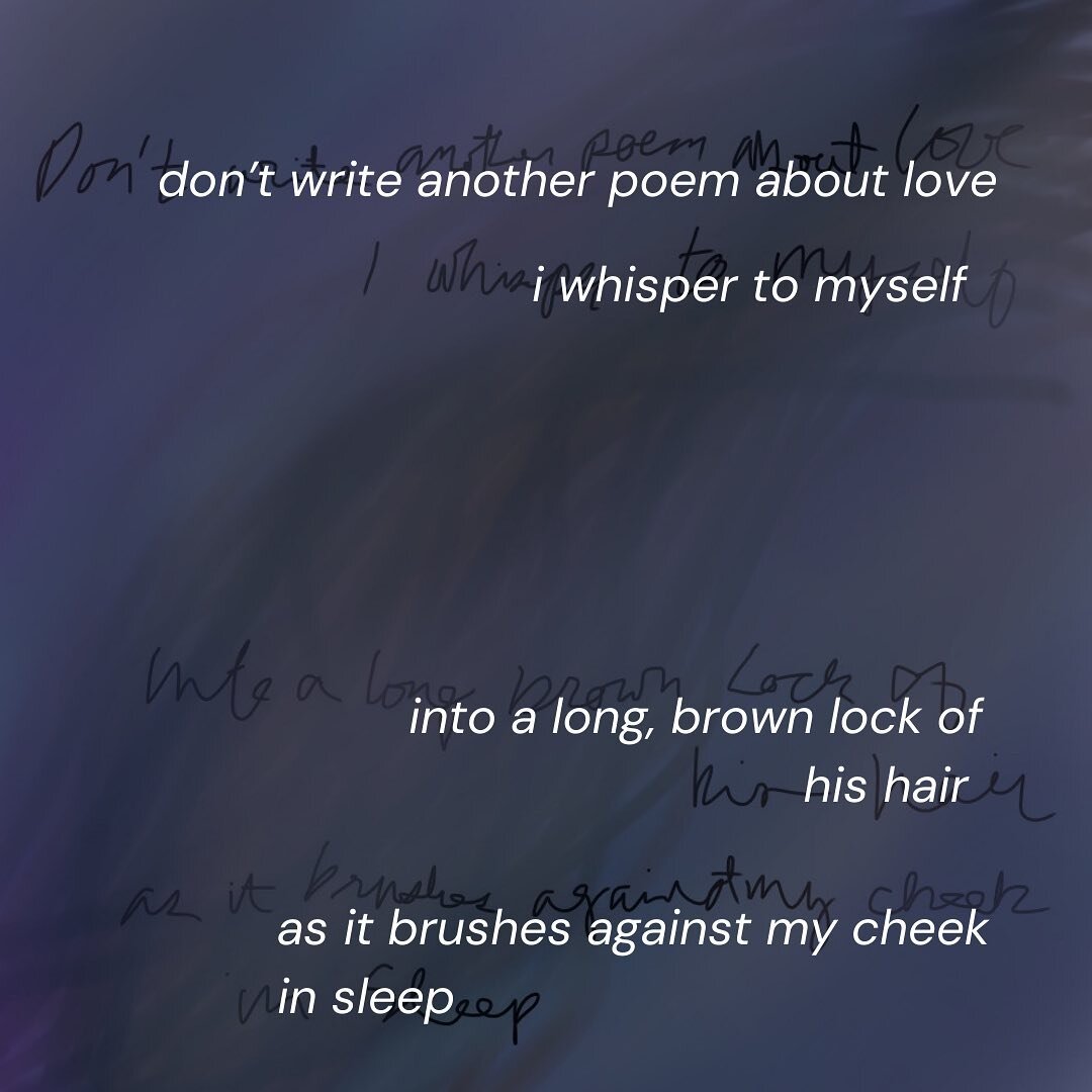 pt. 1 
not at all a visual artist, but I wanted to try something new :)

also the idea for this one I&rsquo;m p sure came from someone&rsquo;s list of prompts for national poetry month, if you remember who&rsquo;s let me know!
&mdash;&mdash;&mdash;&m