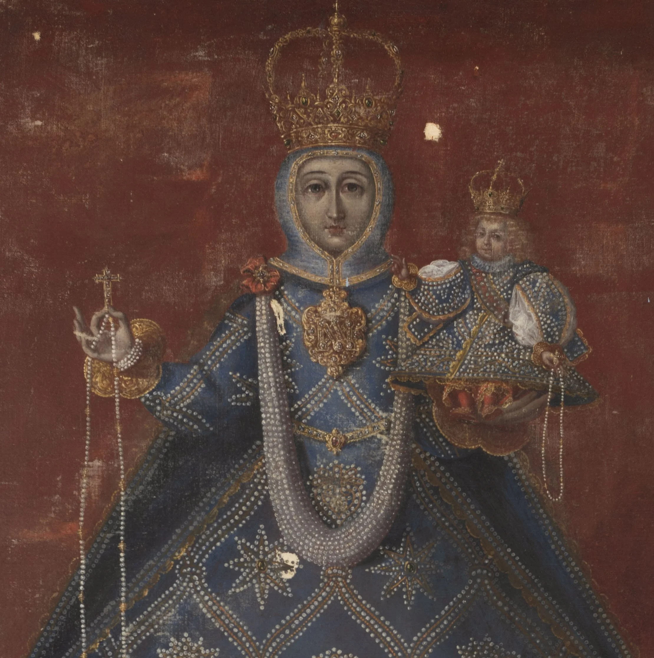 Our lady of sorrows, before treatment, normal light detail