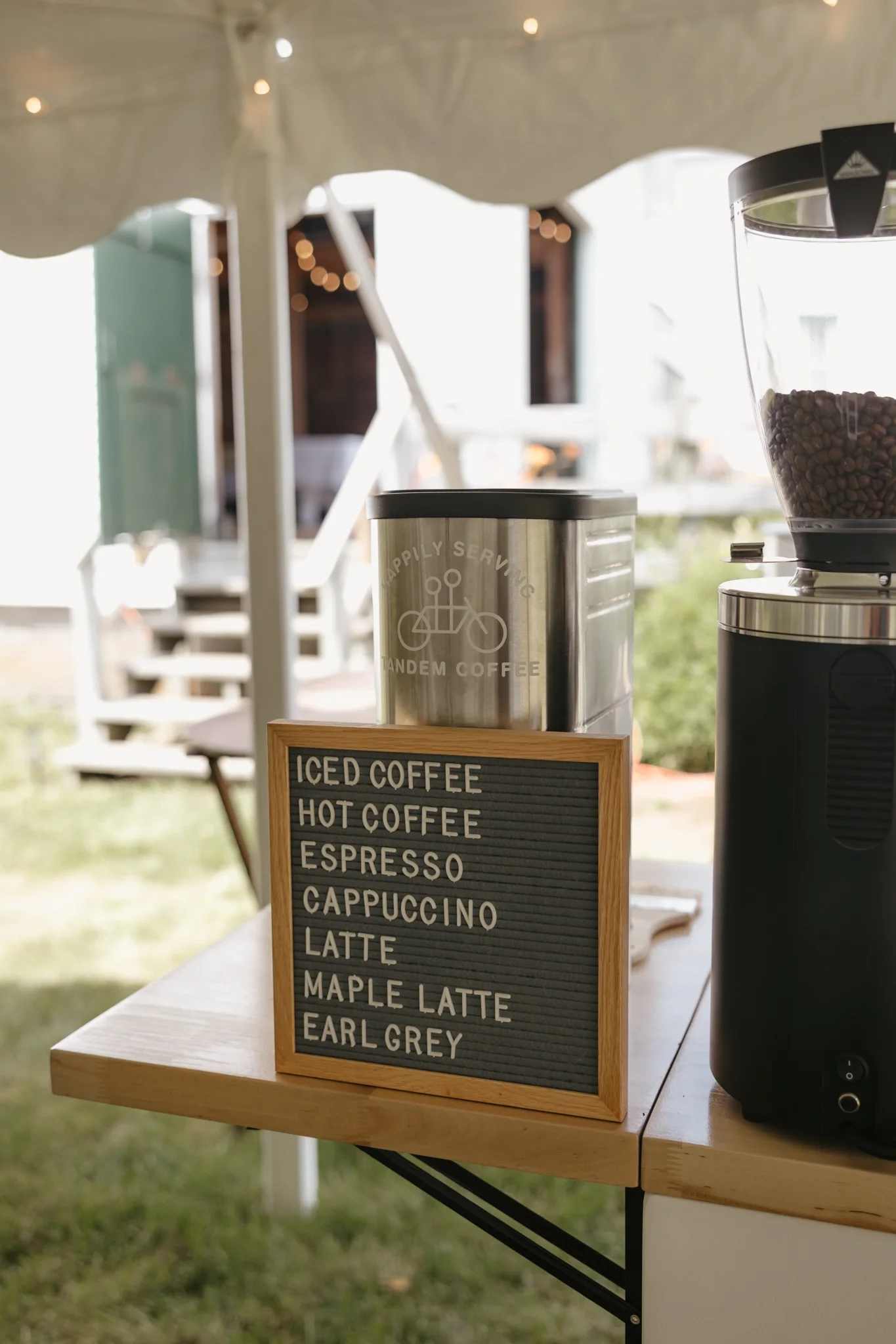 Our coffee cart menu in Boston, MA