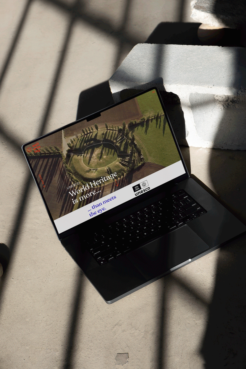 Laptop showing the unesco world heritage site