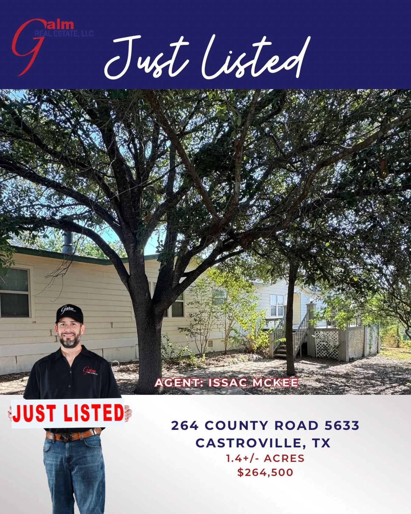 🏡 JUST LISTED in Castroville! 🏡

🌳 1.4+/- ACRES | $264,500

Looking for space, privacy, and a little more breathing room? This one is worth a look!

📍 264 County Road 5633, Castroville, TX 78009

Located in the desirable Alsatian Heights Subdivis