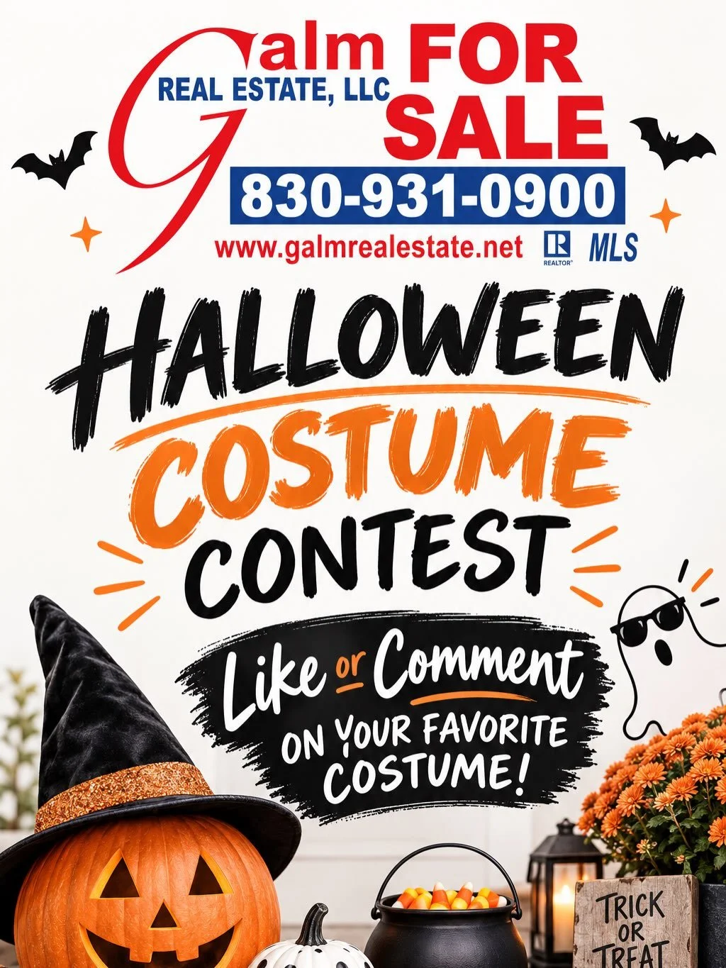 🎃👻 IT&rsquo;S TIME TO VOTE! 👻🎃

The Galm Real Estate Halloween Costume Contest is officially underway! 🧡🖤

We&rsquo;ve got some fun costumes, and now we need YOU to help pick a favorite!

👇 Cast your vote by:
👍 Liking your favorite costume ph