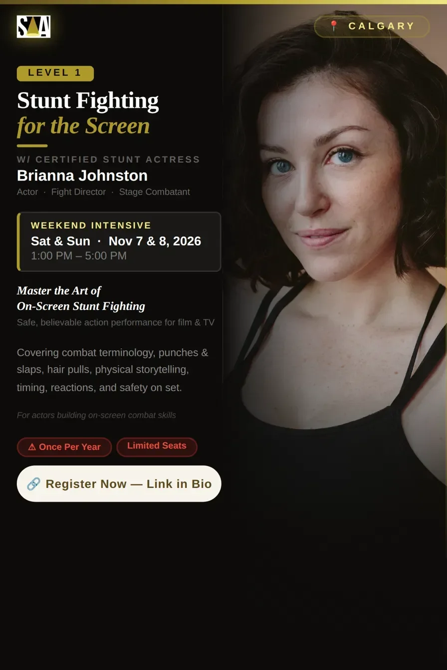 [Calgary]Stunt Fighting for the Screen: Level 1 w/ Certified Stunt Actress Brianna Johnston!