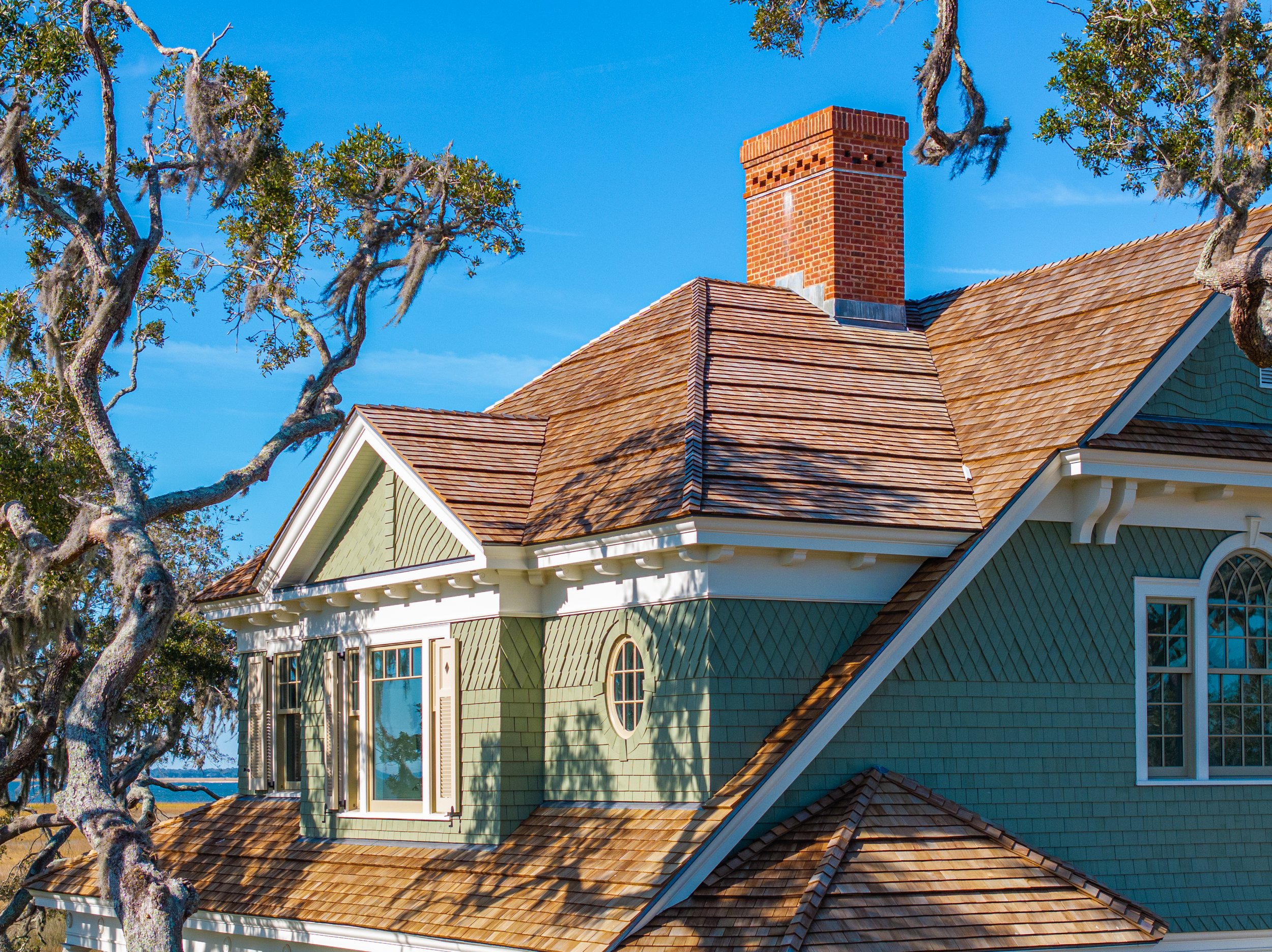 St. Simons Island Stacked Cedar Shingle Roof